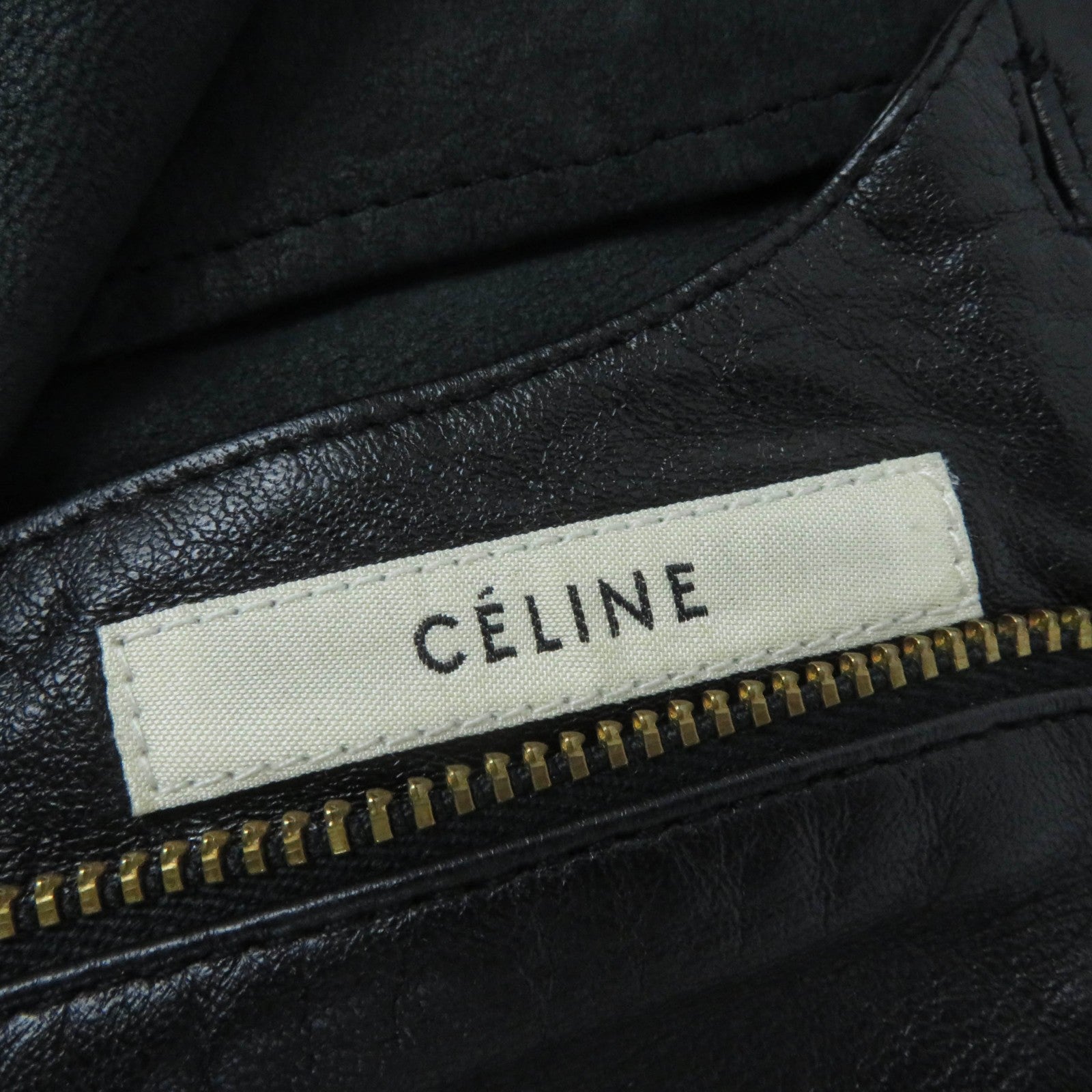 Celine Lamb Leather Pants Black Women