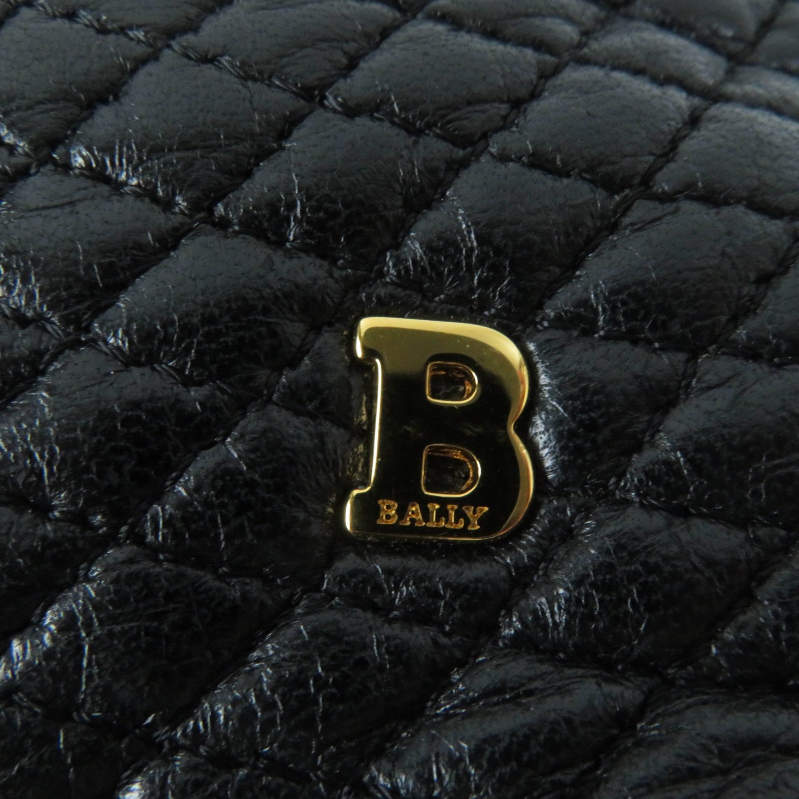 Bally Logo Metal Quilted Leather Shoulder Bag