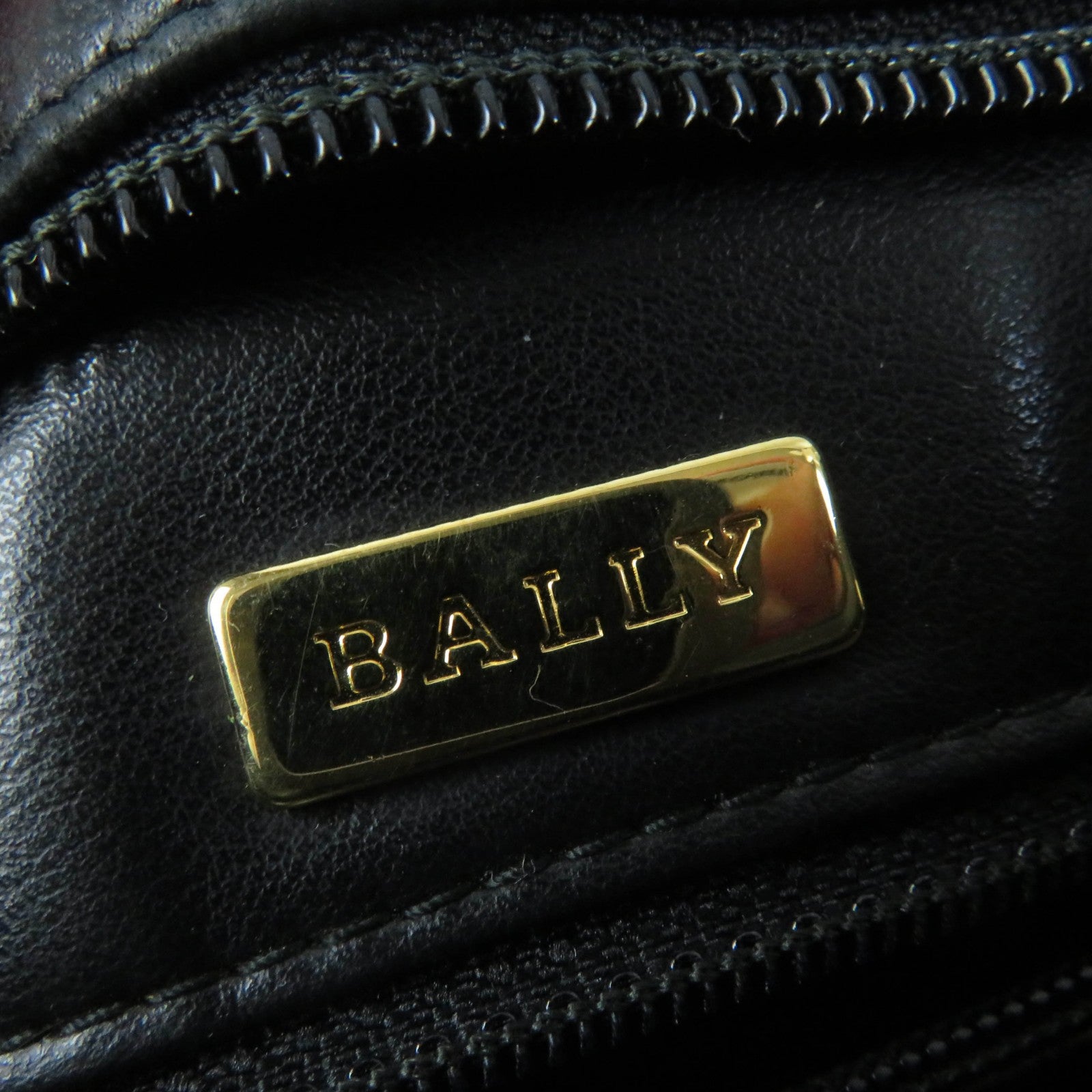 Bally Logo Metal Quilted Leather Shoulder Bag