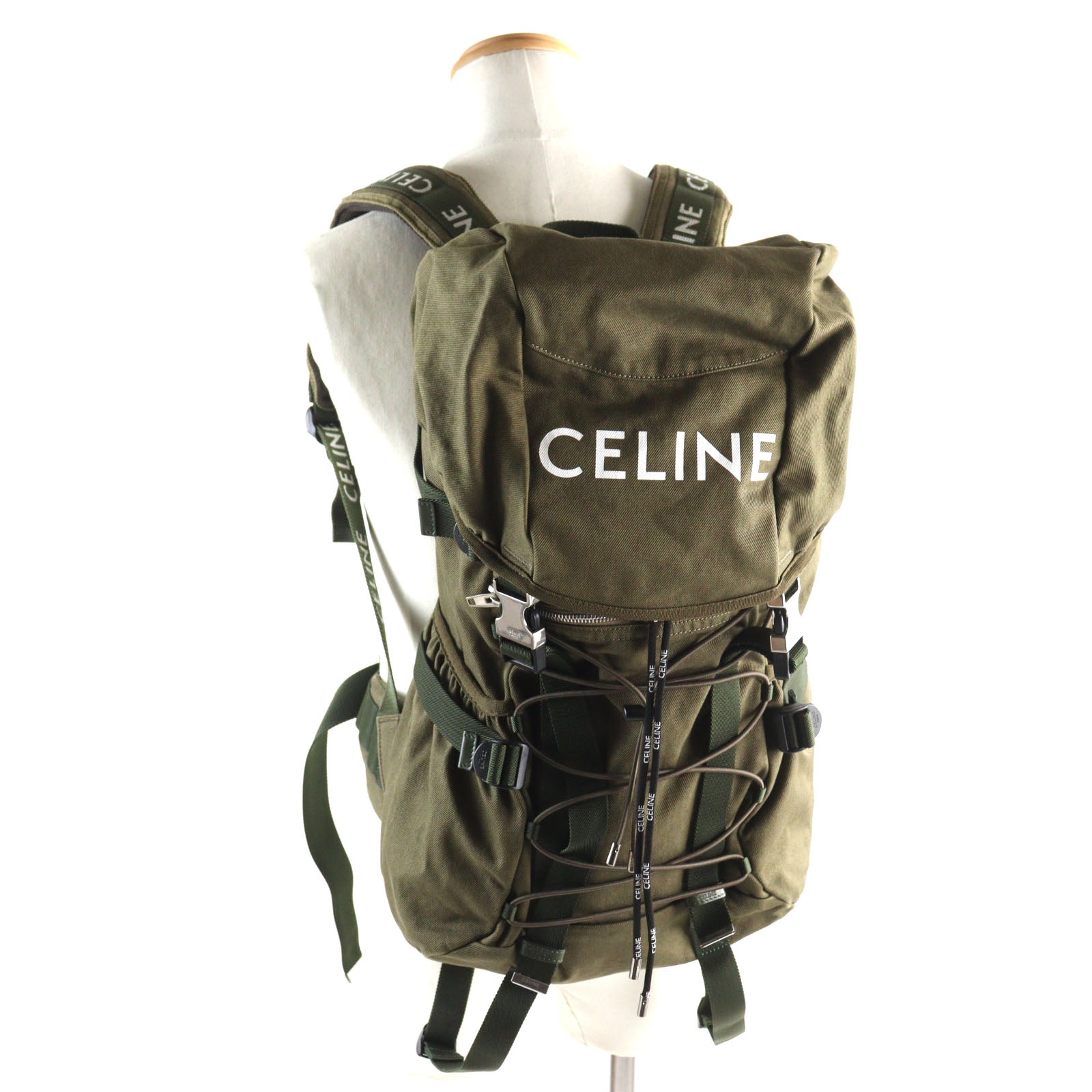 Celine Canvas Leather Logo Trekking Backpack