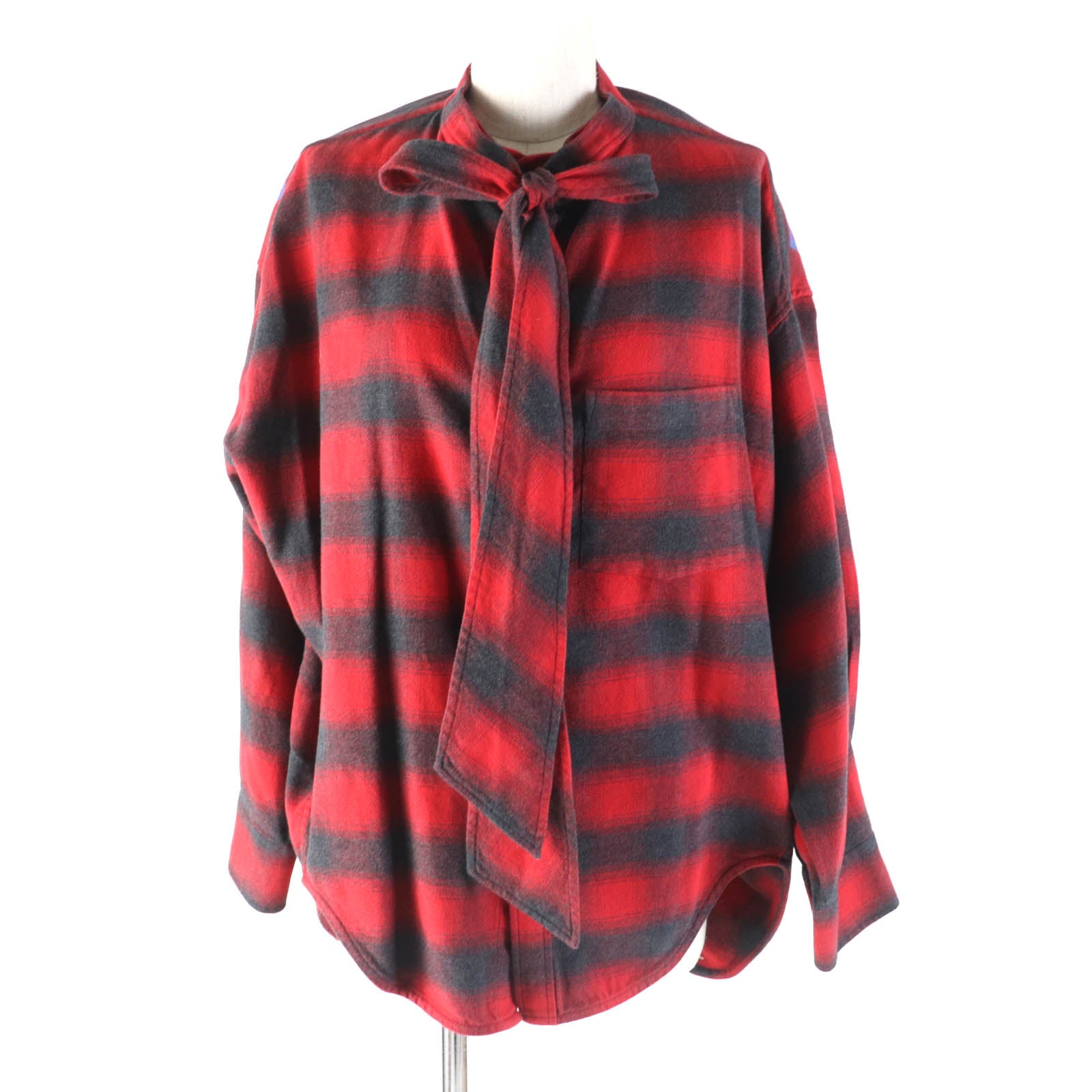 Balenciaga Check Pattern Long Sleeve Shirt