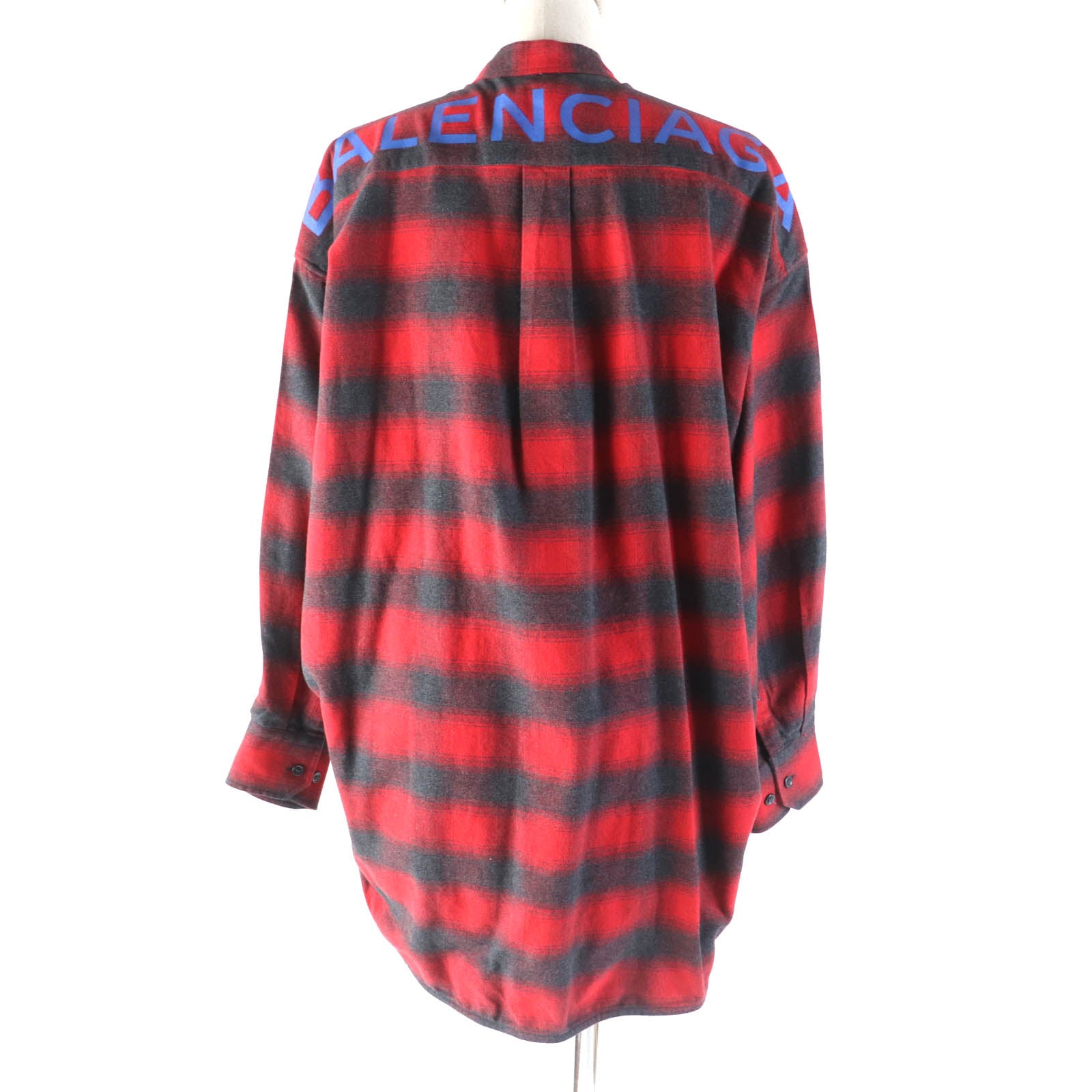 Balenciaga Check Pattern Long Sleeve Shirt