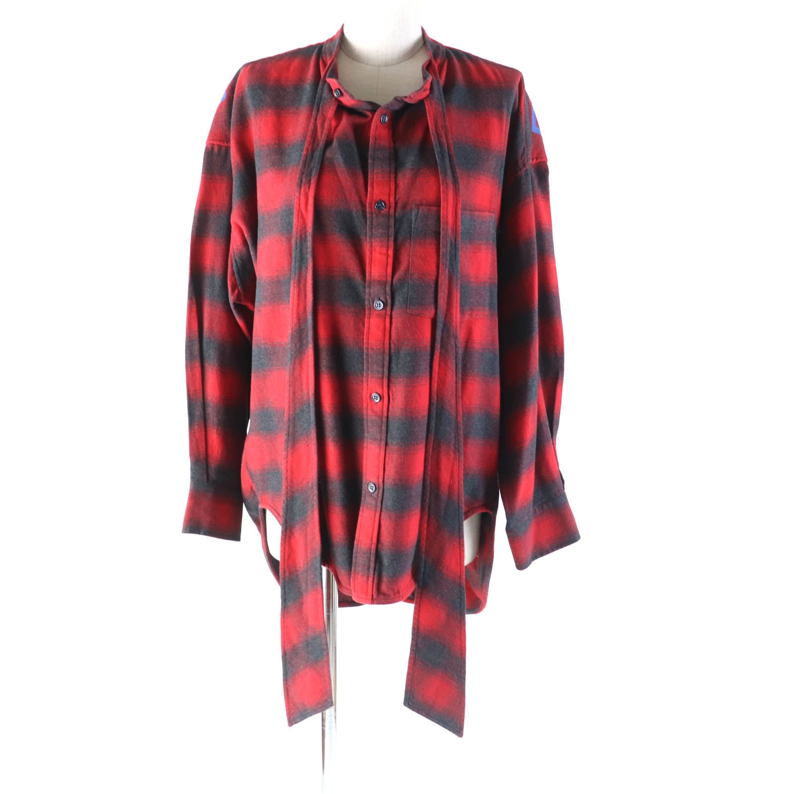 Balenciaga Check Pattern Long Sleeve Shirt