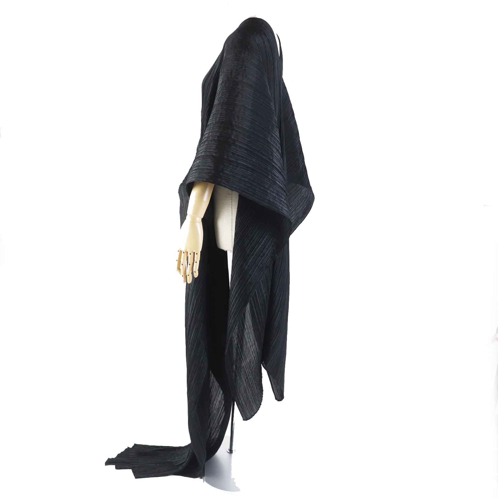 Polyester Large Stole Poncho Black Women