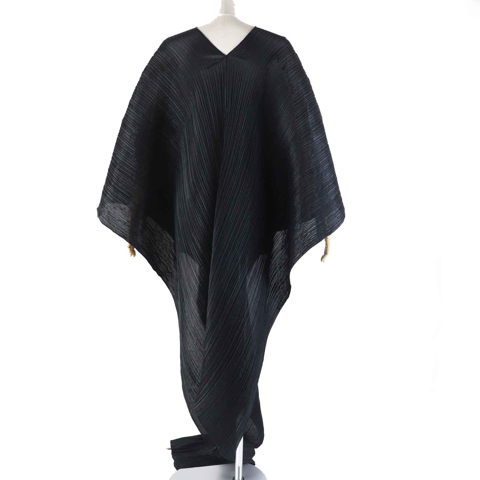 Polyester Large Stole Poncho Black Women