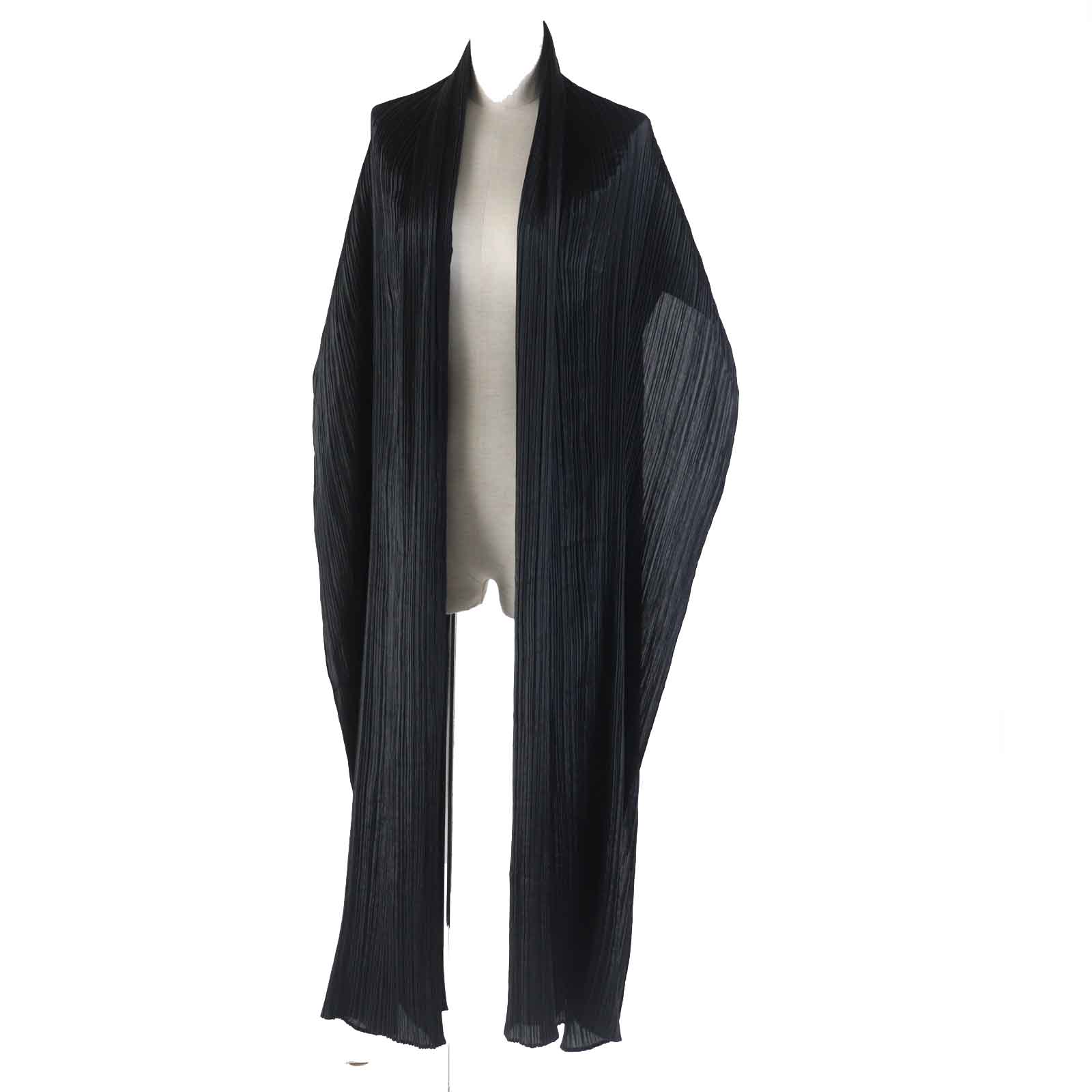 Polyester Large Stole Poncho Black Women