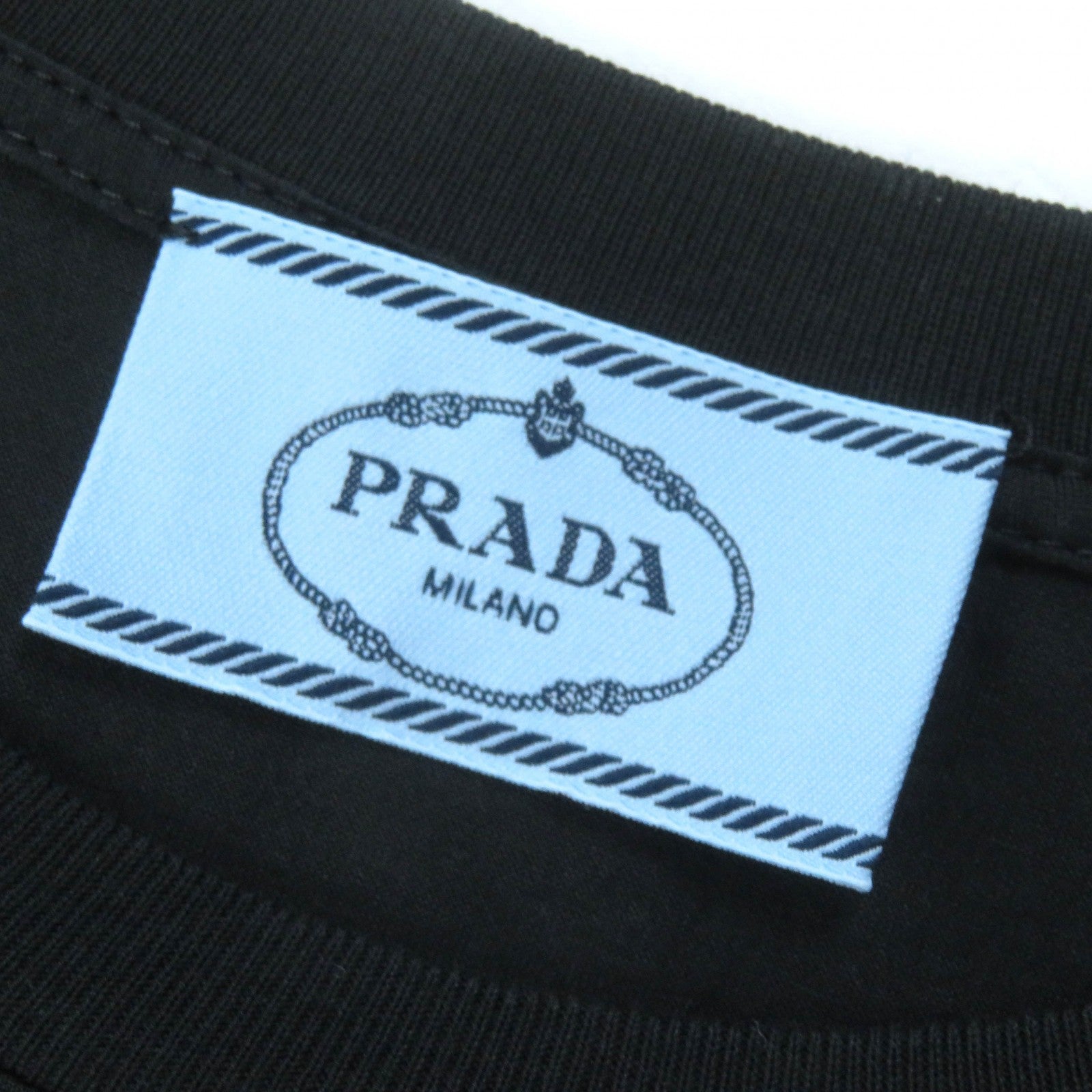 PRADA Cotton Crew Neck T-shirt Black XS