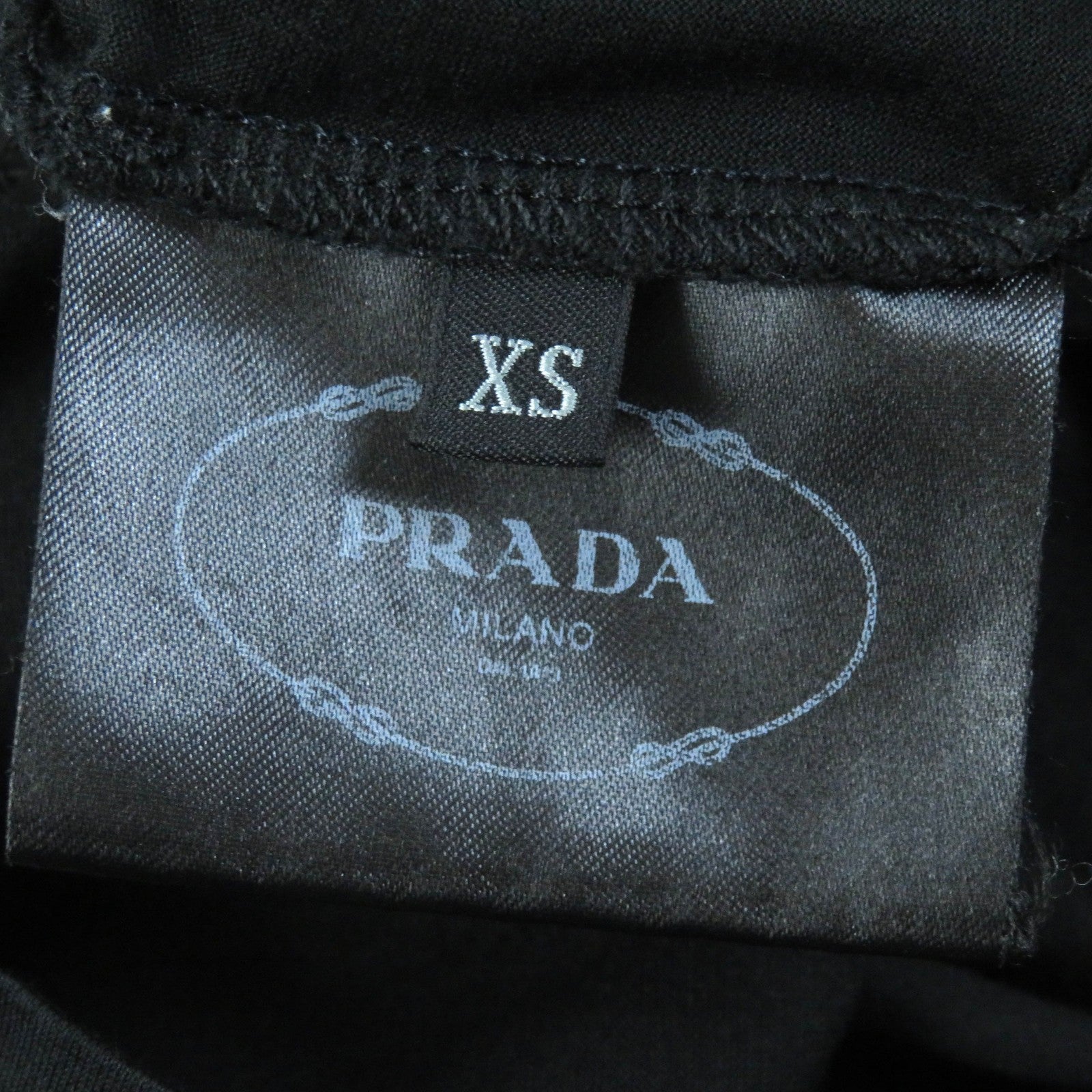 PRADA Cotton Crew Neck T-shirt Black XS