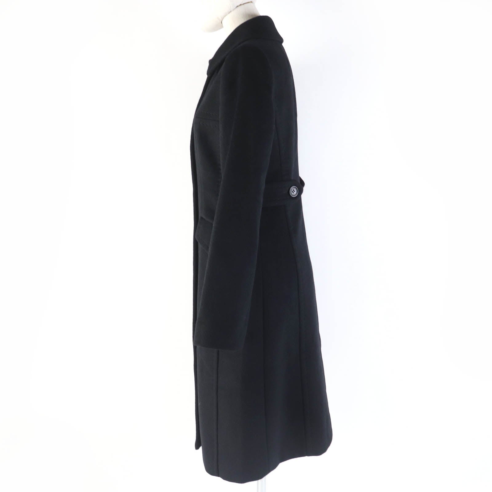 Burberry Angola Wool Long Coat Black 36