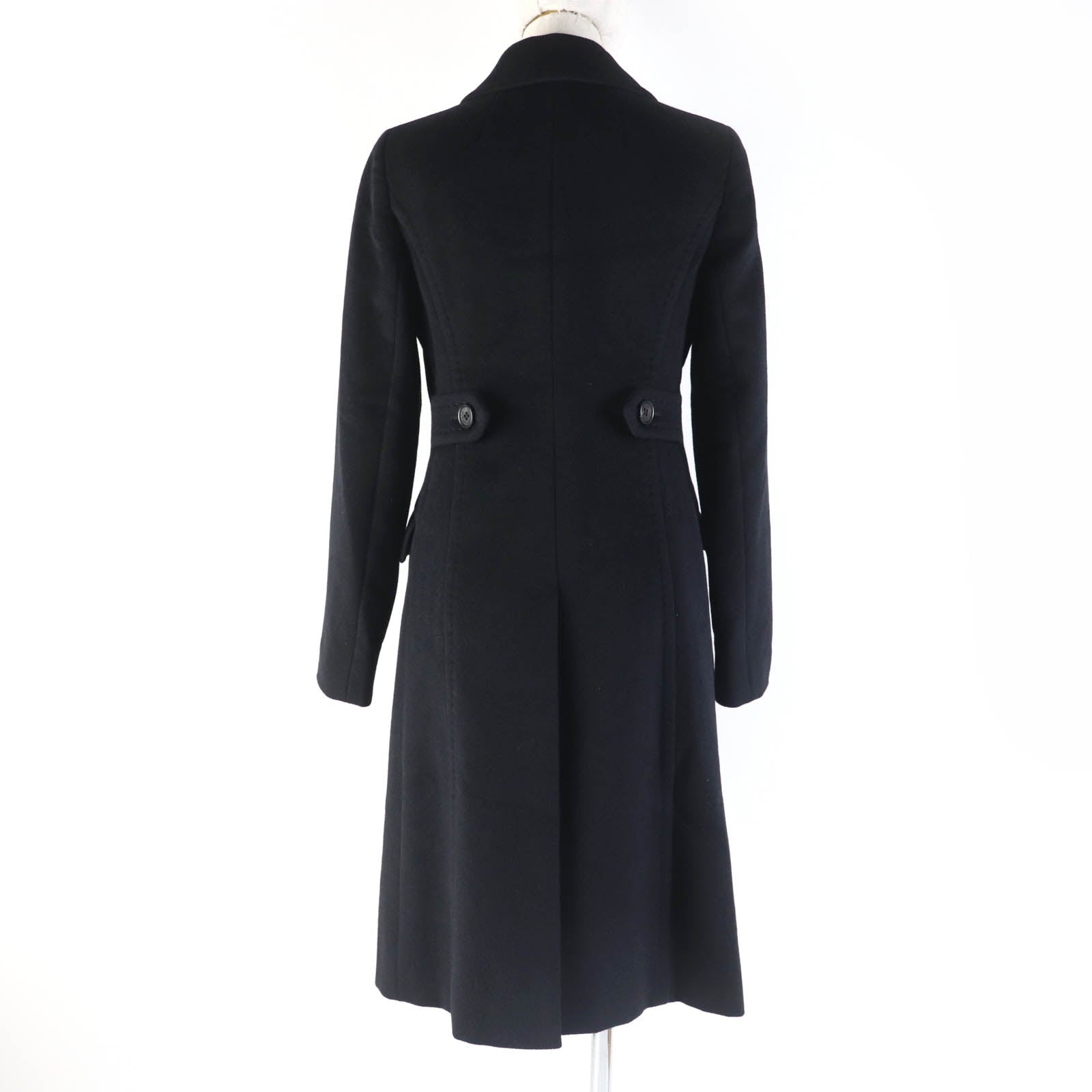 Burberry Angola Wool Long Coat Black 36