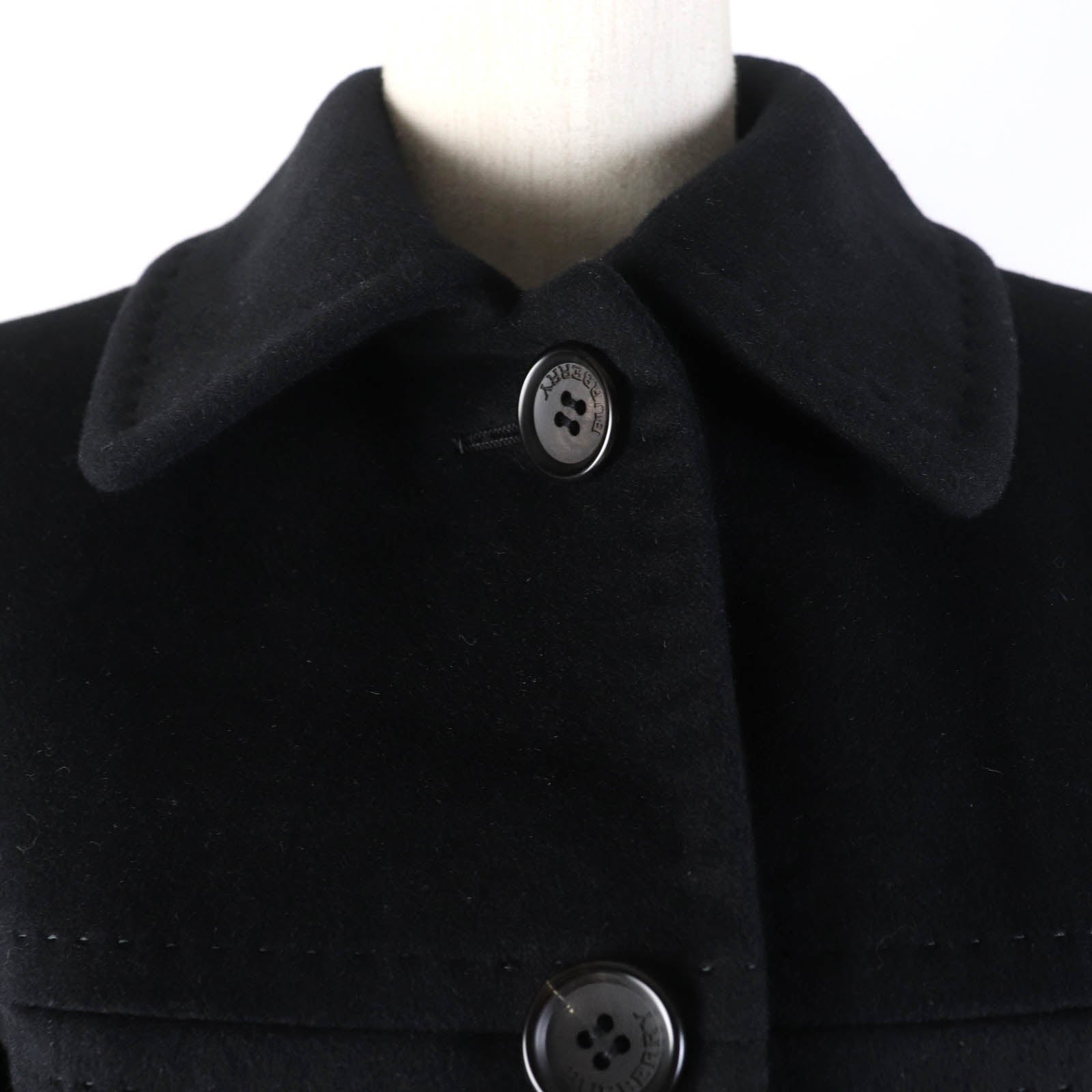 Burberry Angola Wool Long Coat Black 36