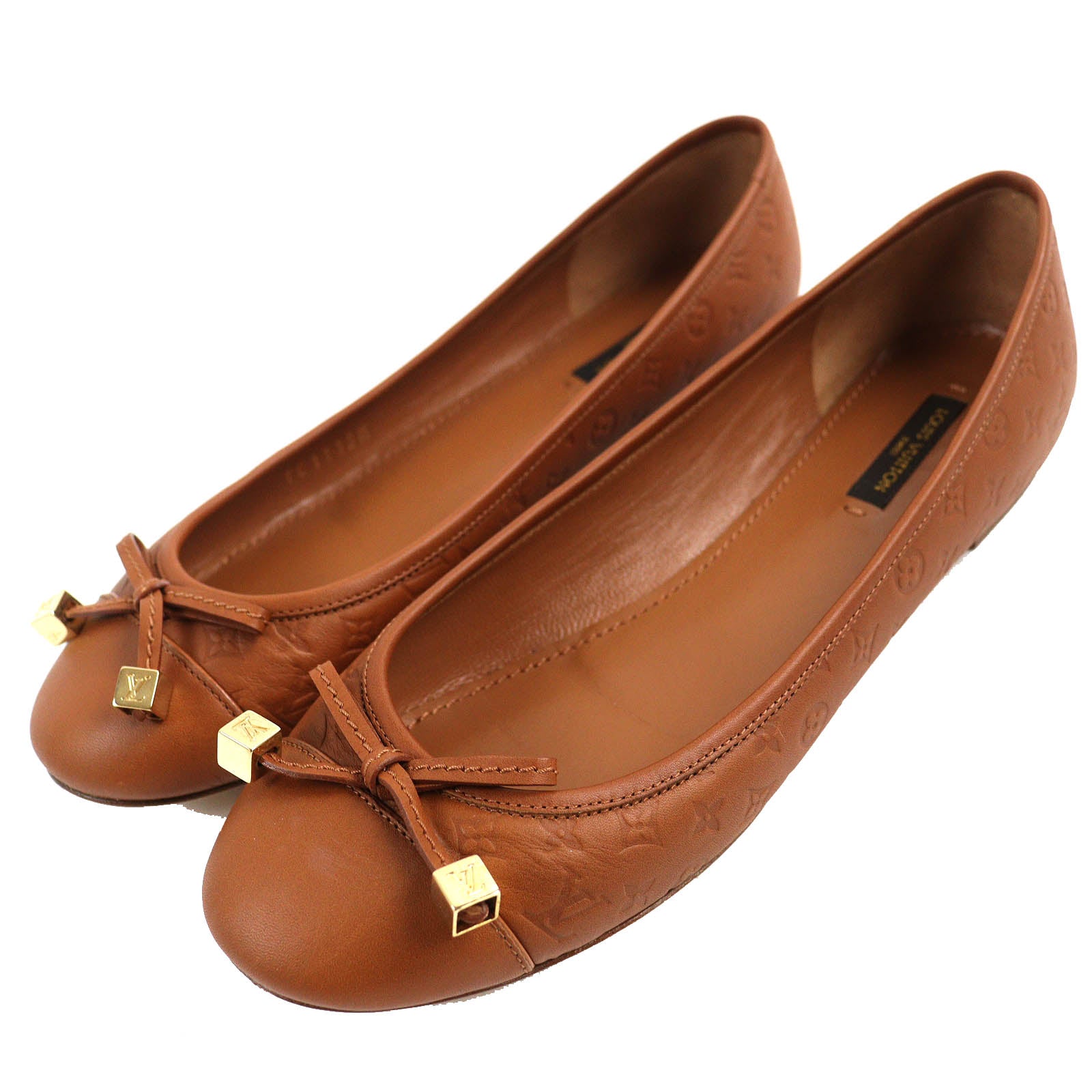 Louis Vuitton Monogram Leather Ballet Shoes Brown