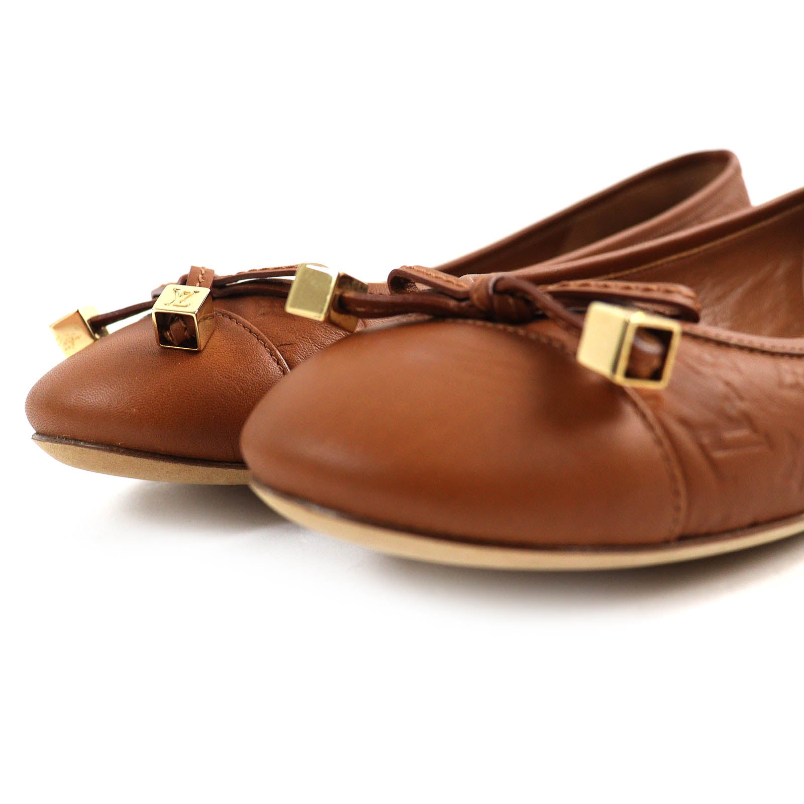 Louis Vuitton Monogram Leather Ballet Shoes Brown