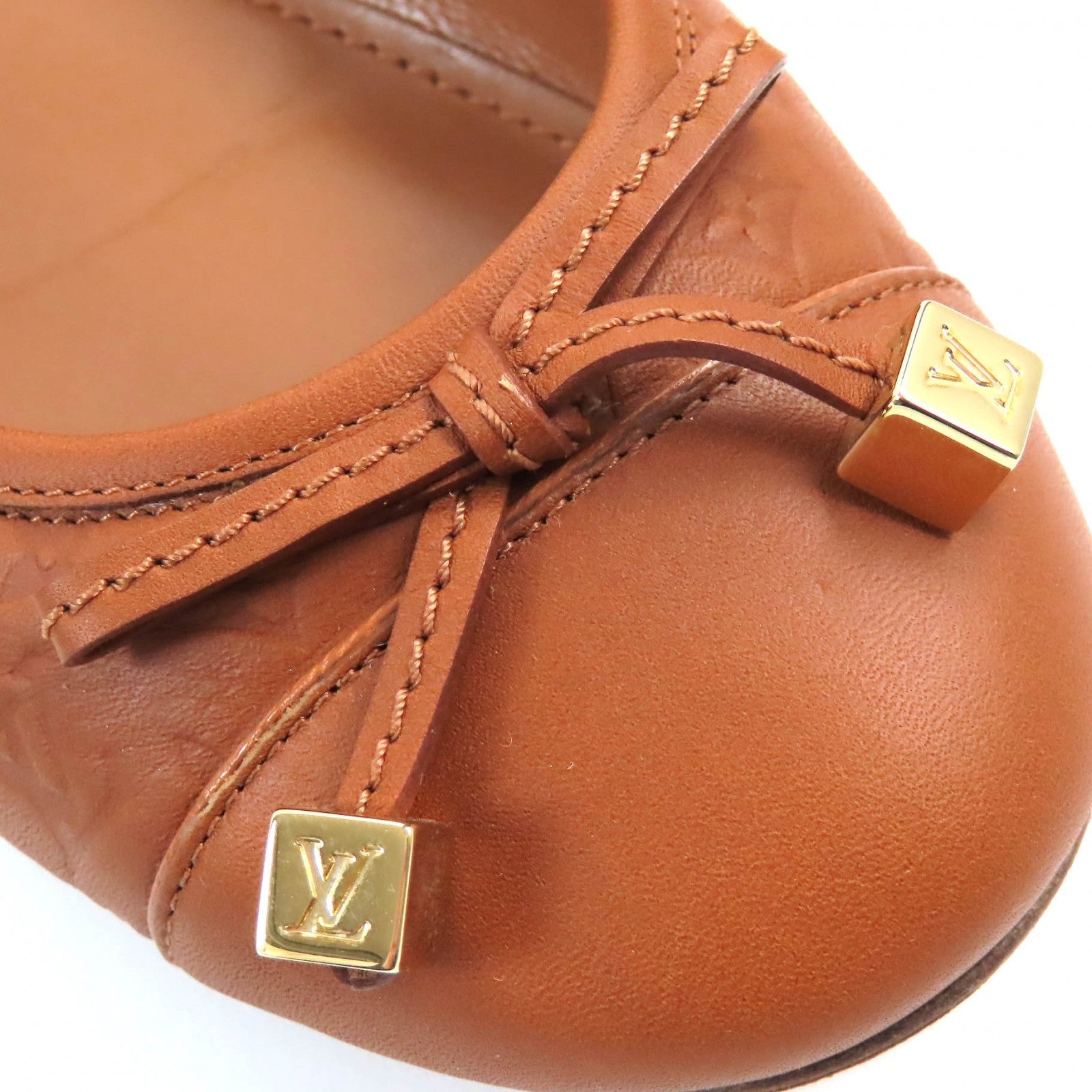 Louis Vuitton Monogram Leather Ballet Shoes Brown