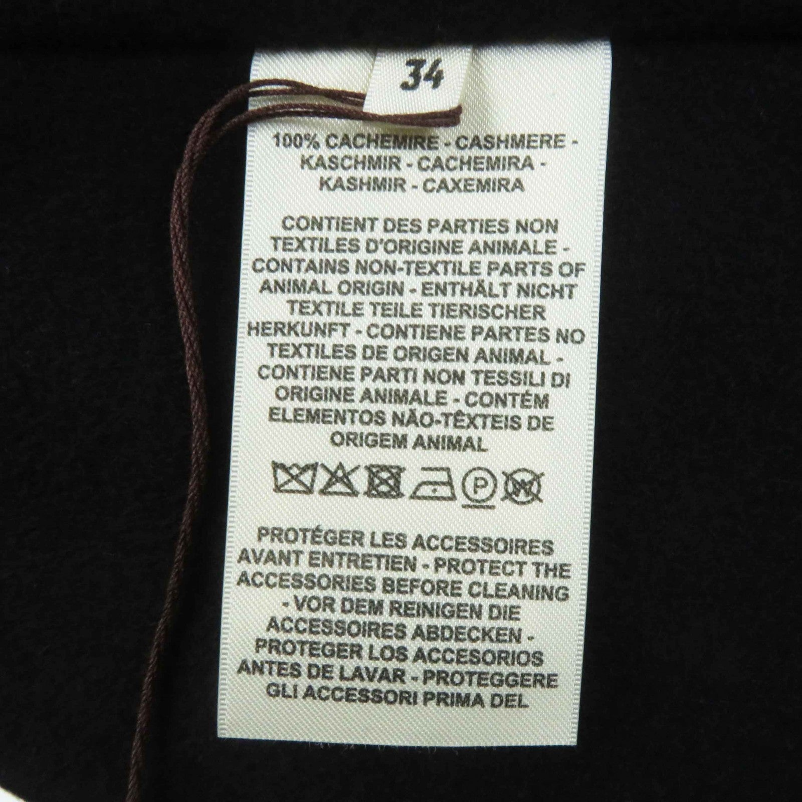 Hermes Cashmere Leather Short Coat Black 34