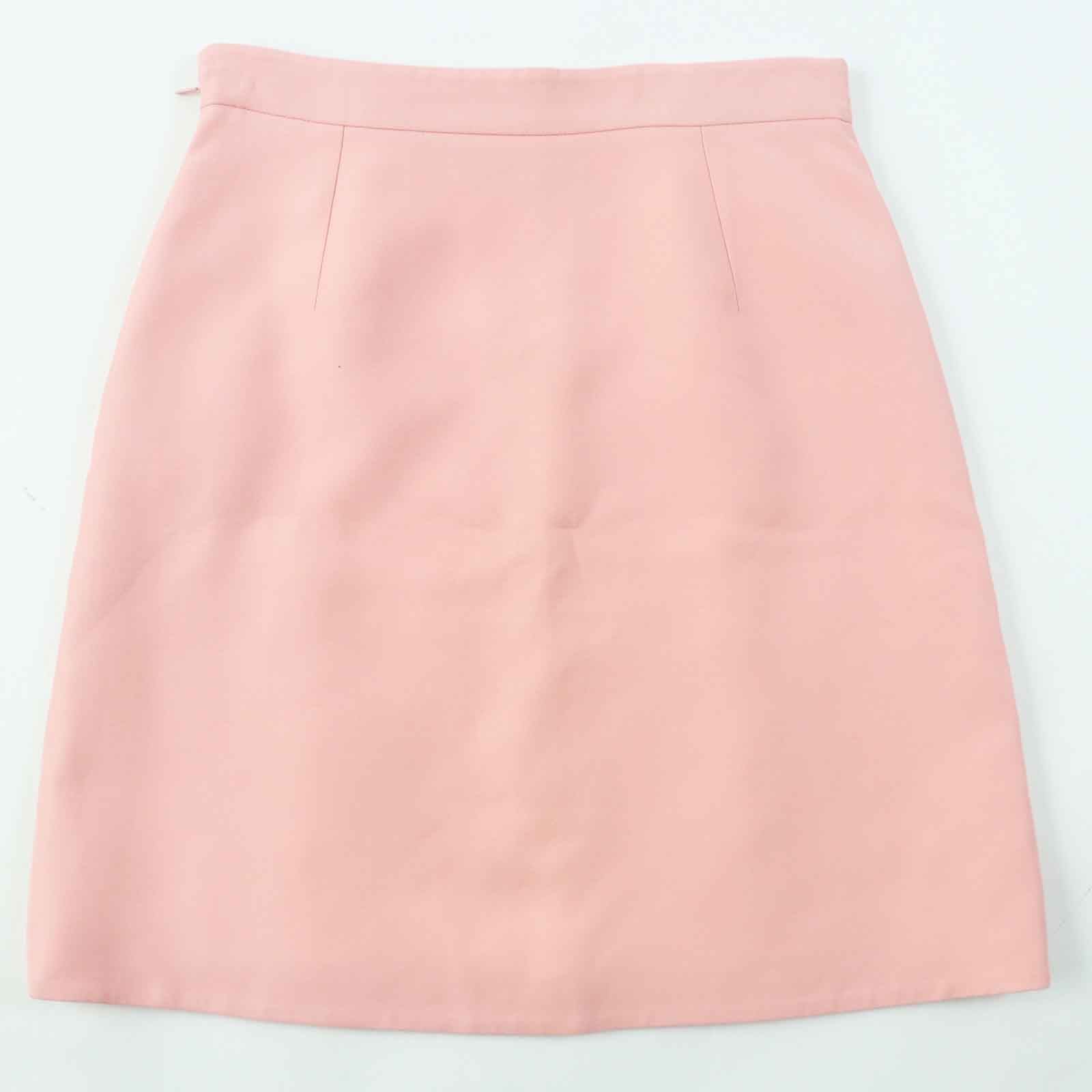 Gucci Wool Silk Trapezoid Skirt Pink 44