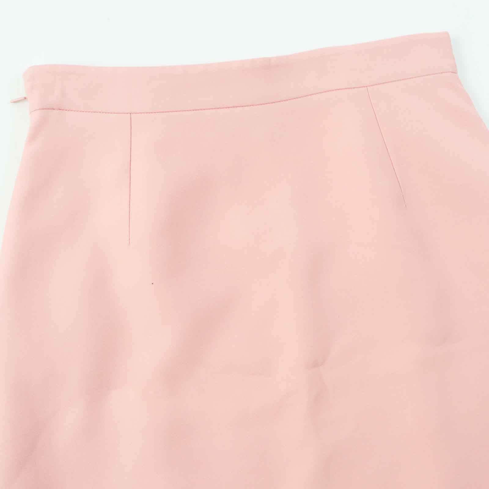 Gucci Wool Silk Trapezoid Skirt Pink 44