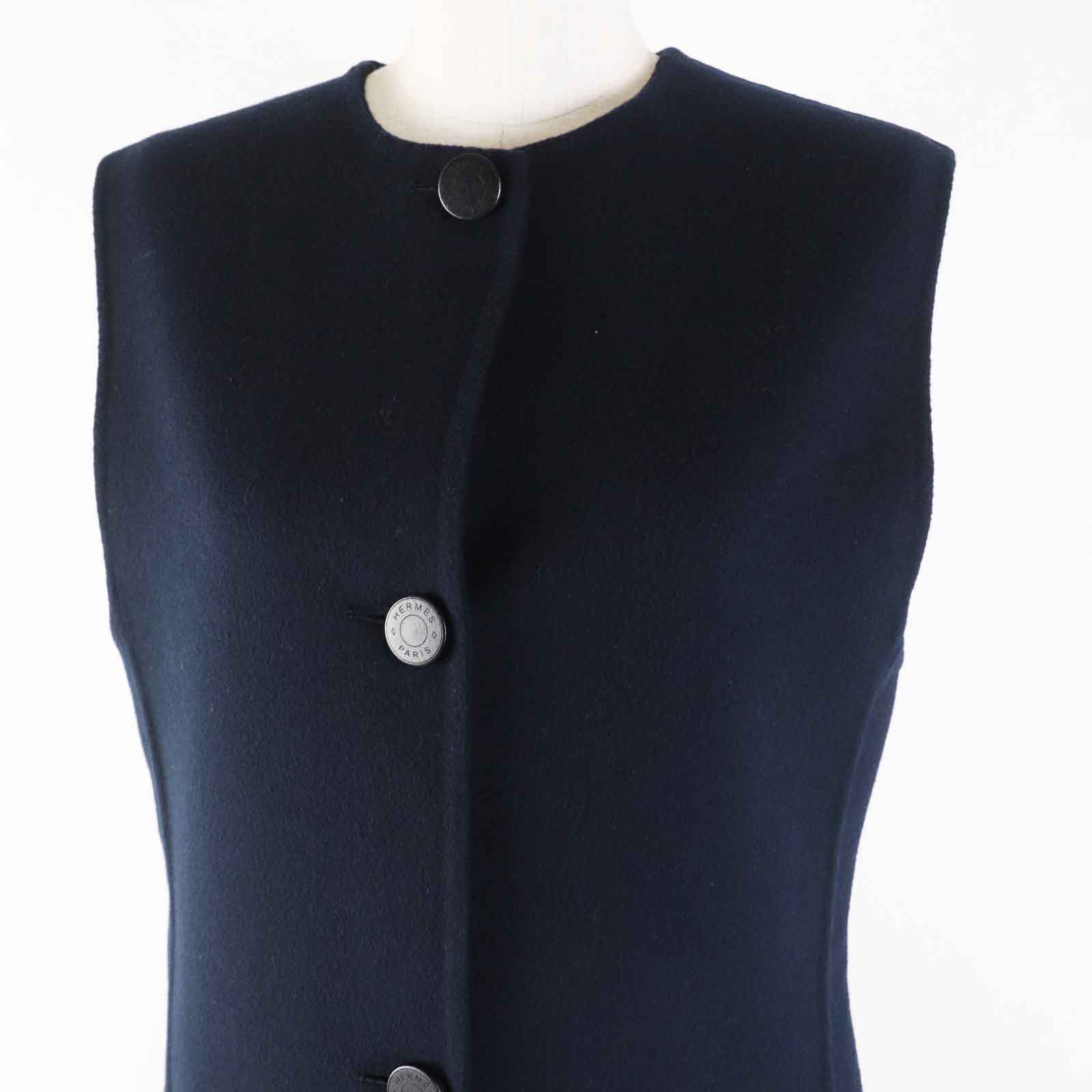 Hermes Cashmere Double-faced Long Vest 36