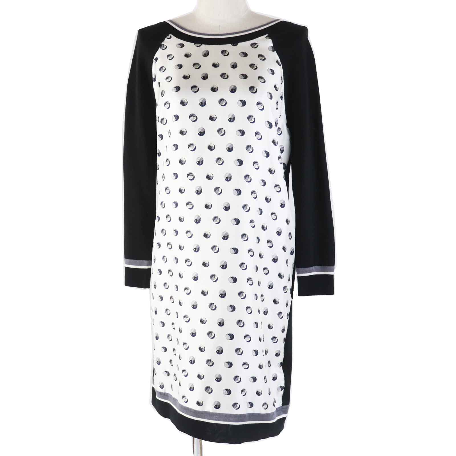 Hermes Silk Twill Print Long Sleeve Dress