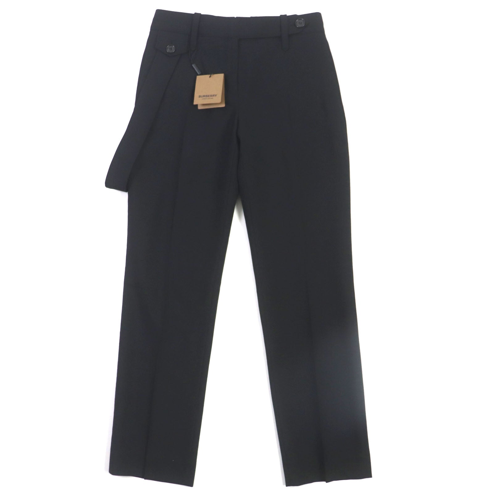 Burberry Wool Belted Pants Black 38