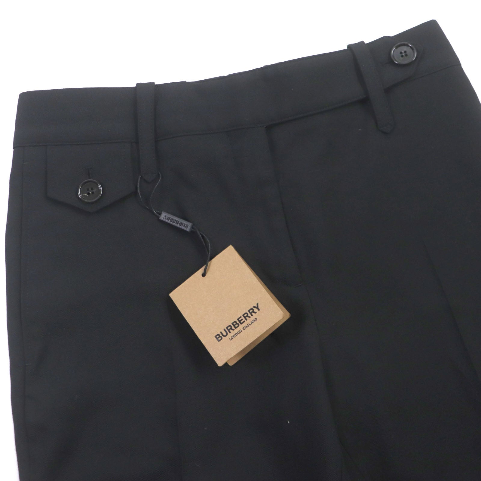 Burberry Wool Belted Pants Black 38