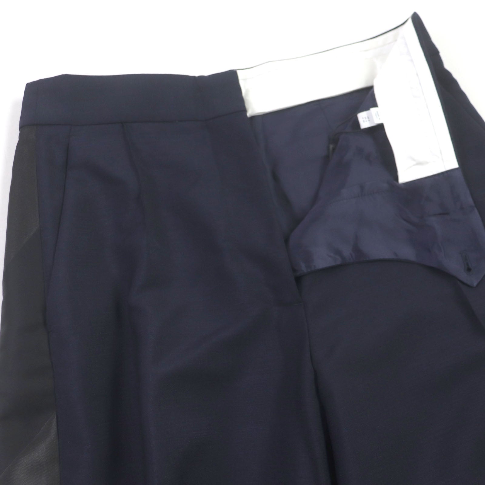 Burberry Mohair Wool Pleated Pants Navy 38