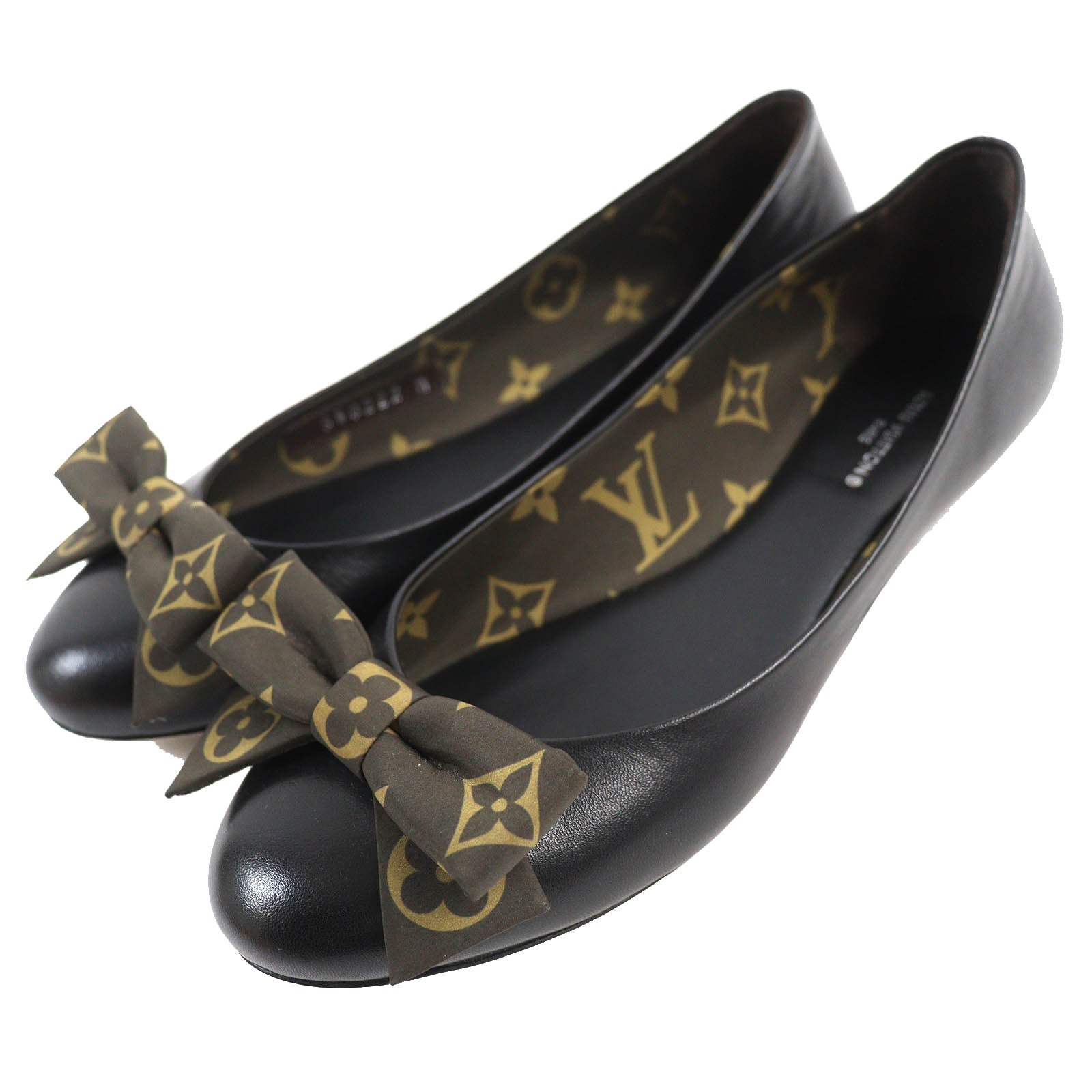 Louis Vuitton Monogram Ribbon Leather Flats 37