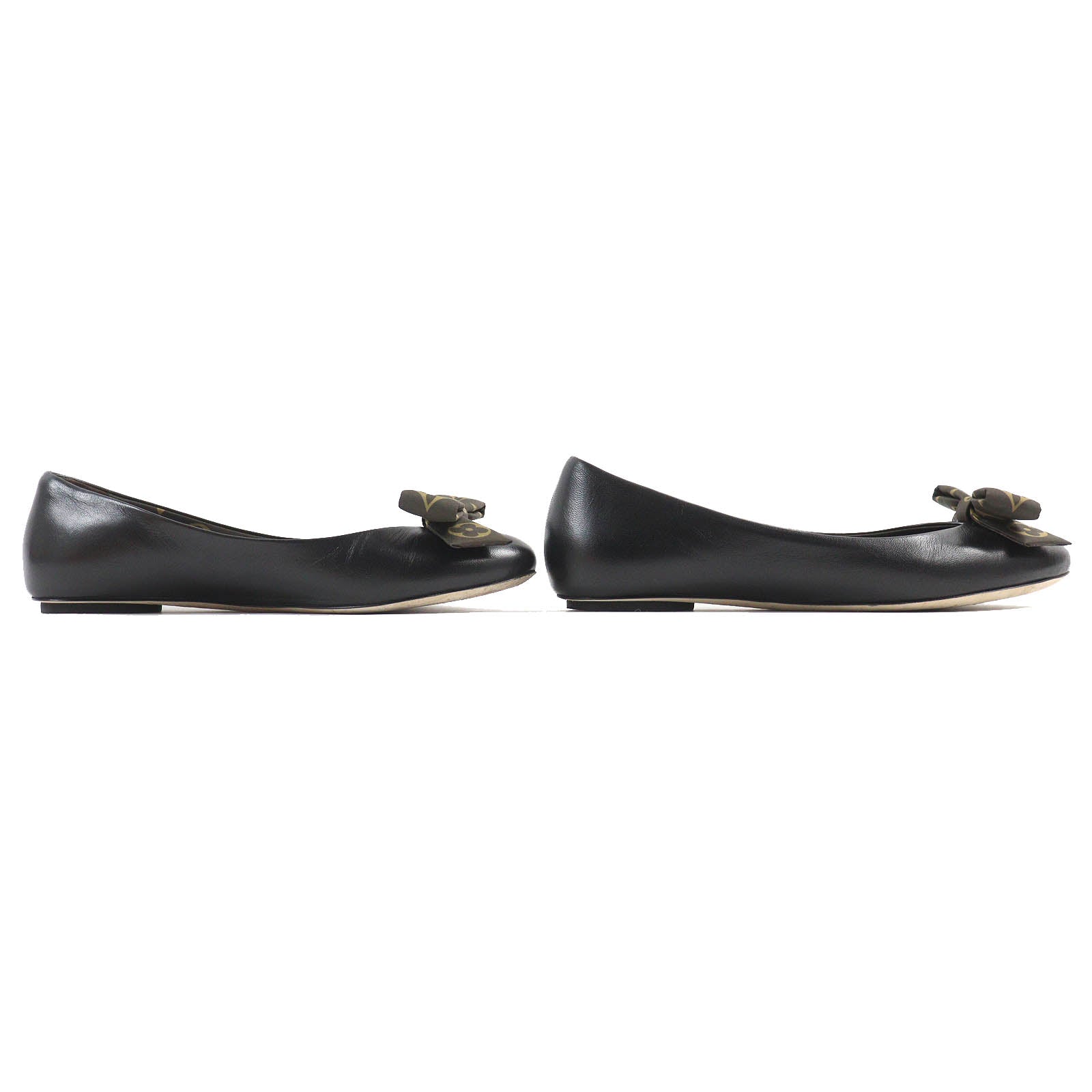 Louis Vuitton Monogram Ribbon Leather Flats 37