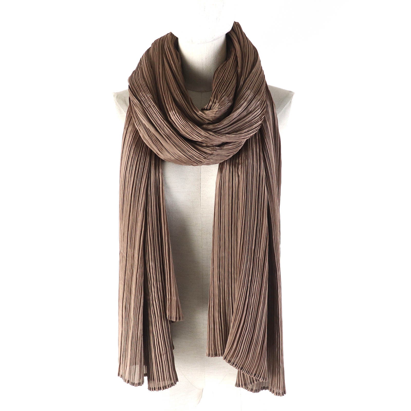 PLEATS PLEASE Asymmetrical Poncho Brown Women