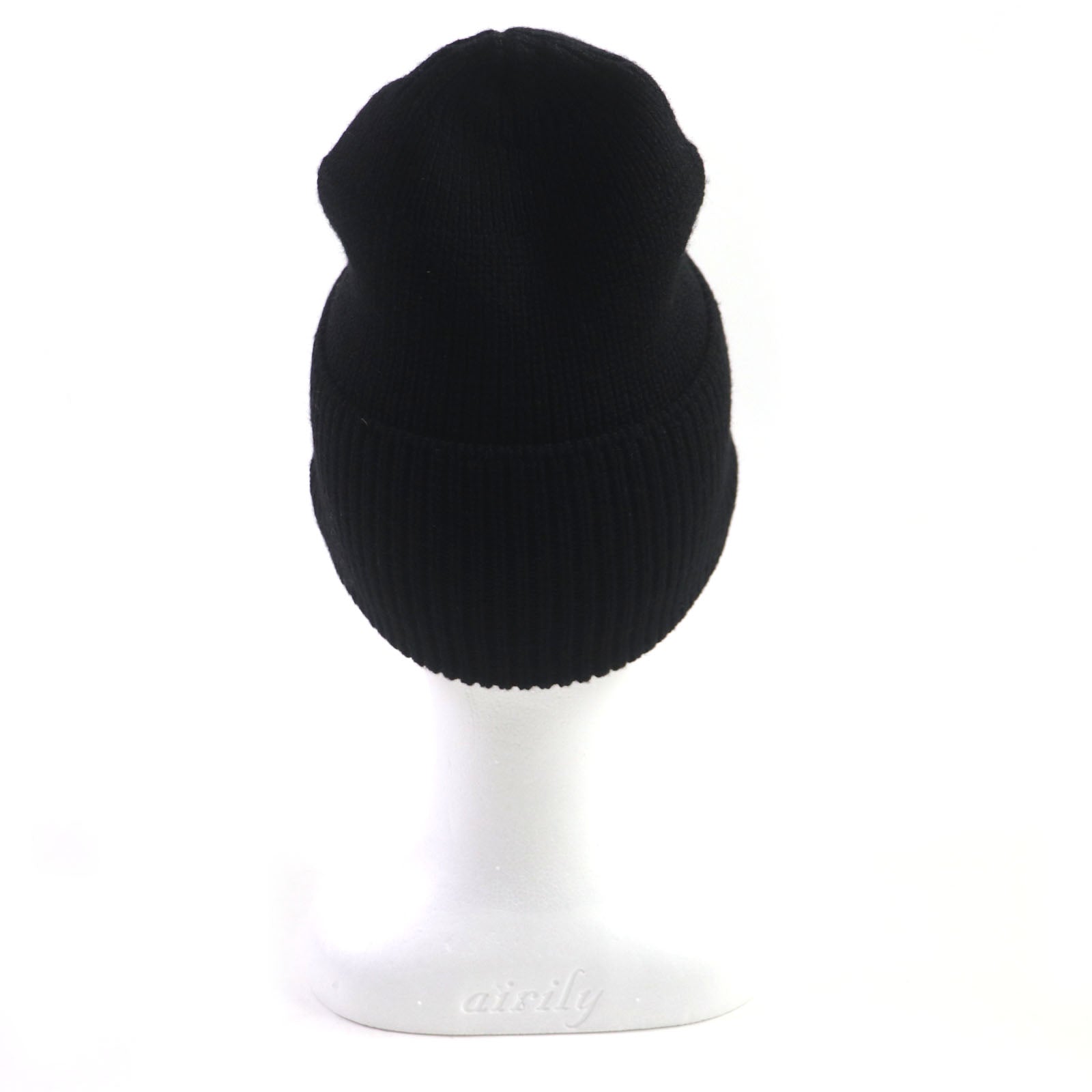 FENDI Wool Nylon Beanie Hat Black