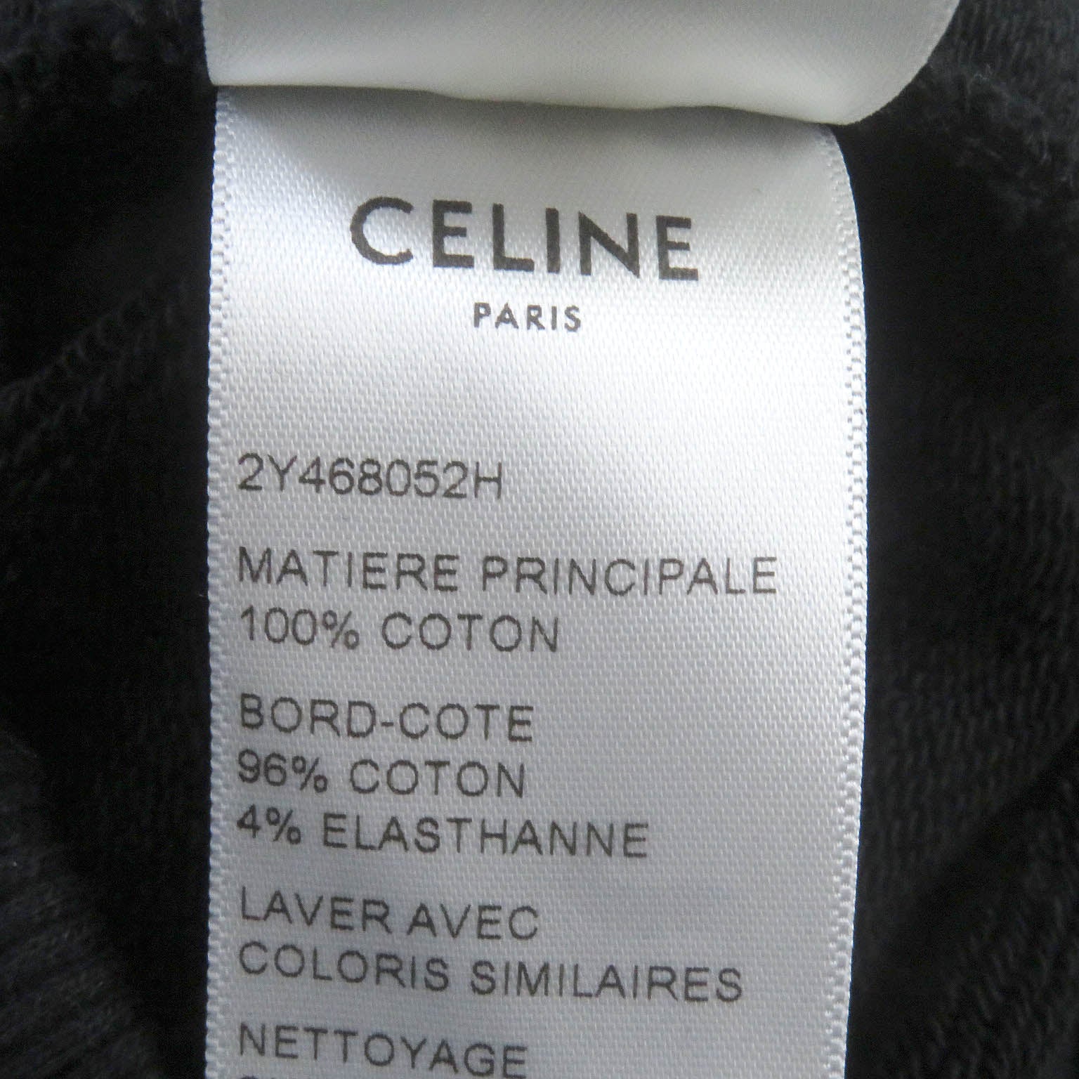 Celine Cotton Logo Drawcord Hoodie Black XS