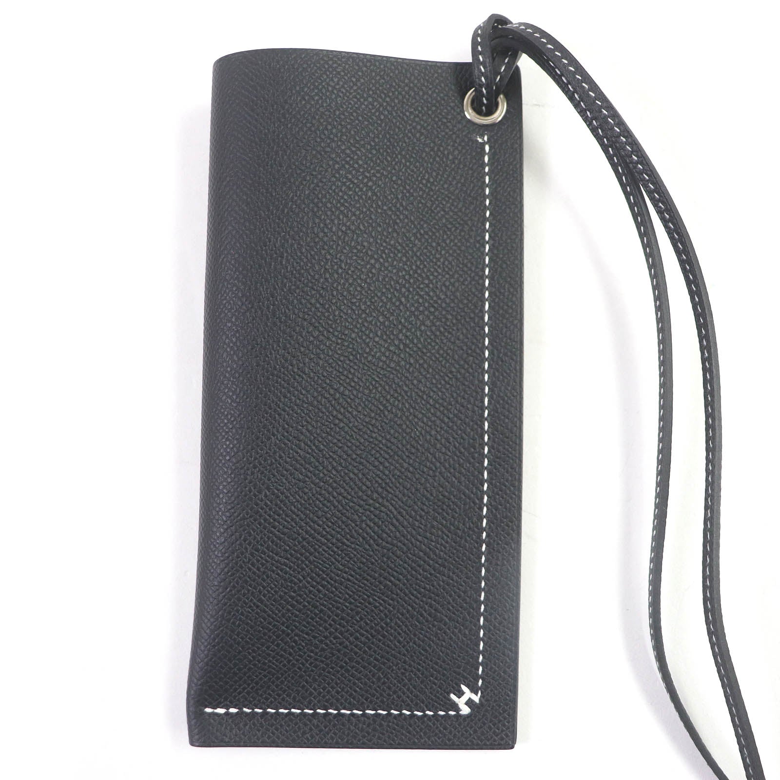 Hermes Epsom Leather Glasses Case with Strap