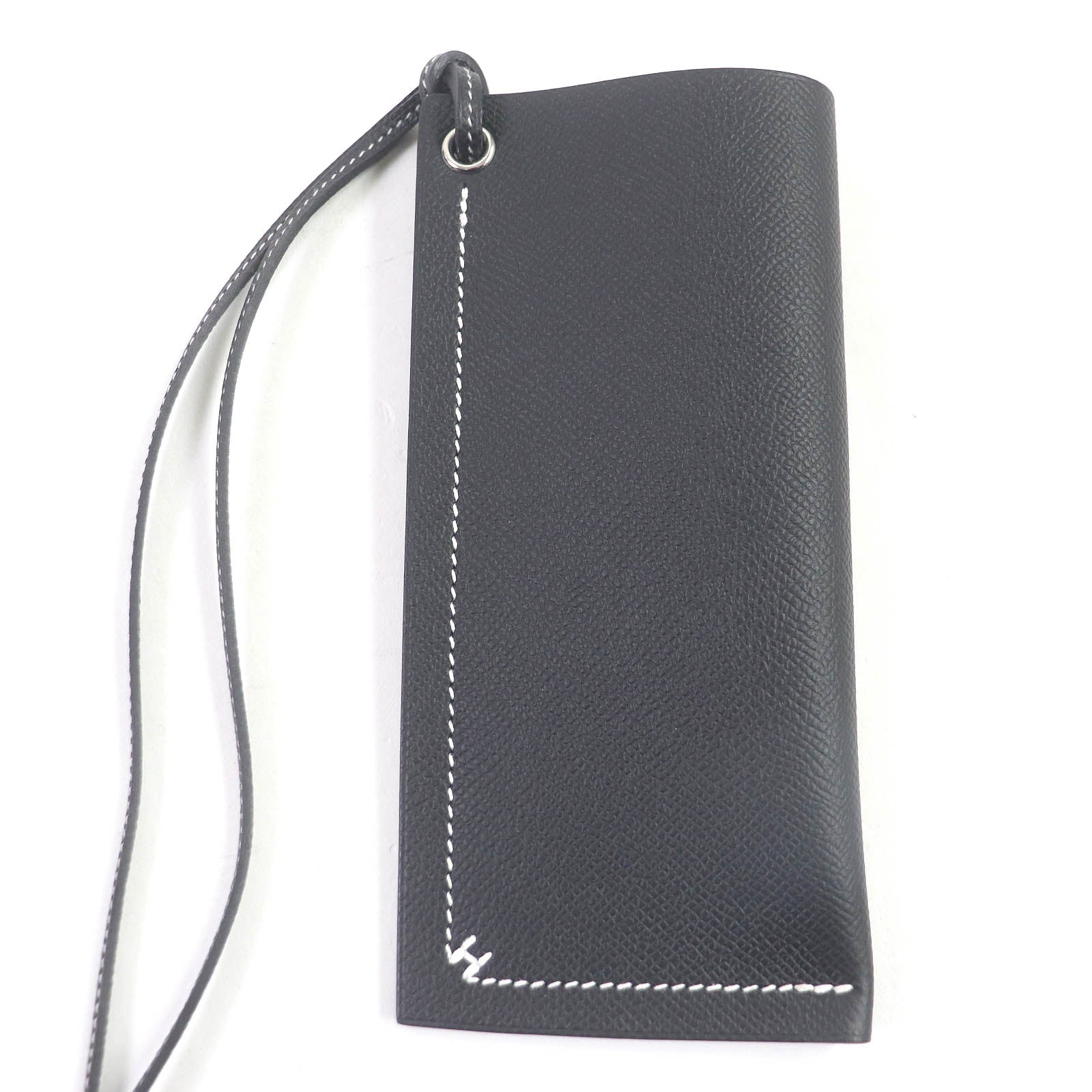 Hermes Epsom Leather Glasses Case with Strap