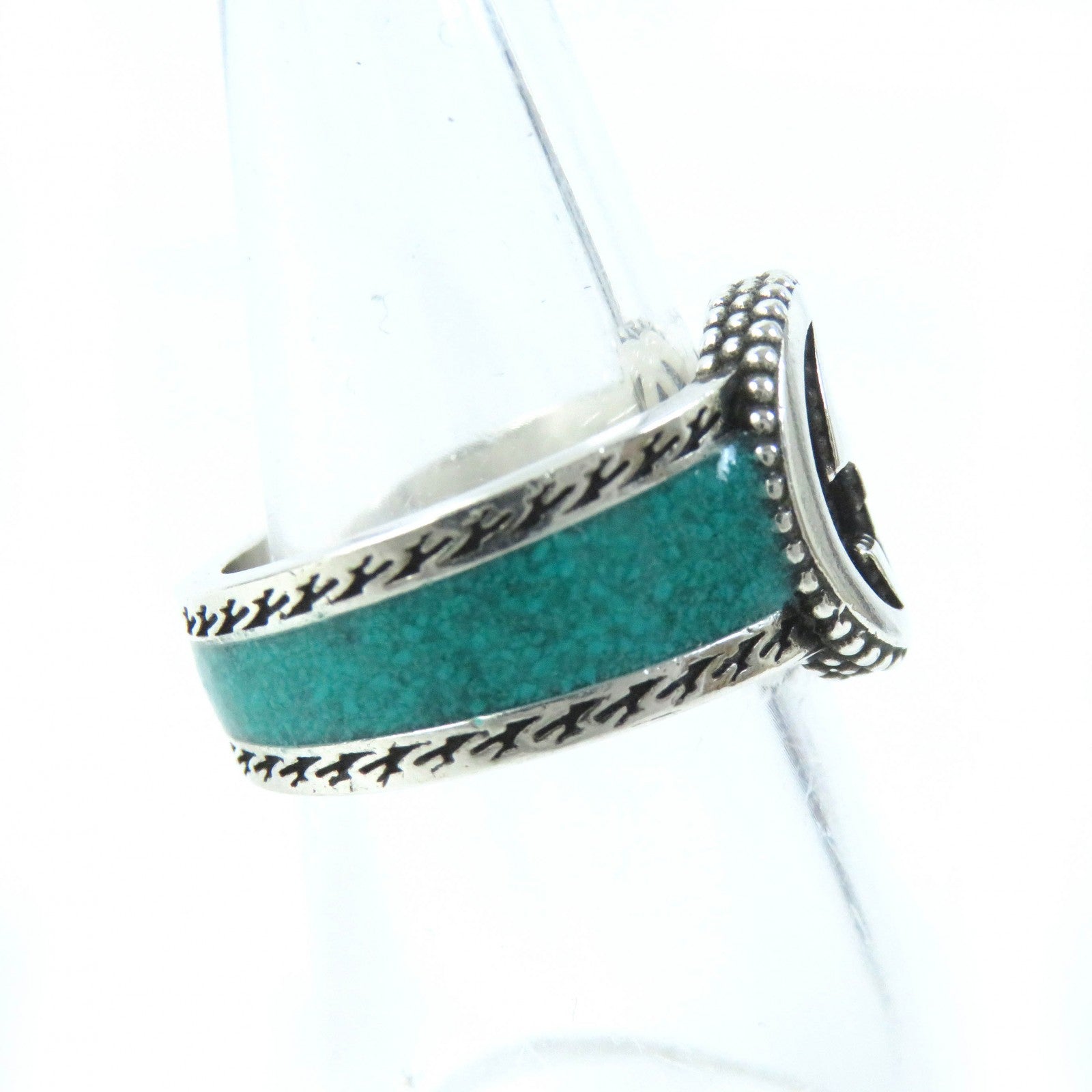 GUCCI Interlocking G Ring Silver Green