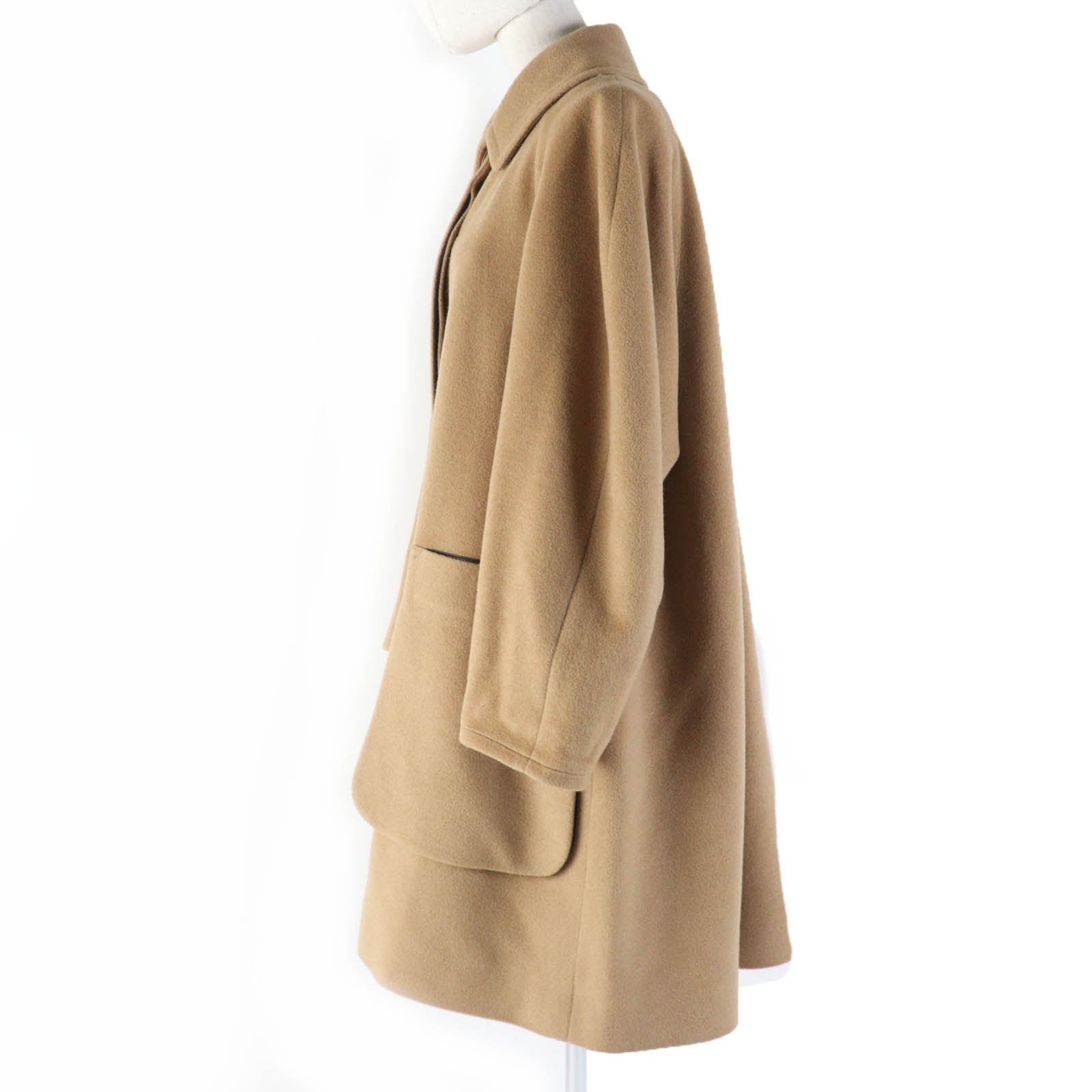 Hermes Camel H Logo Button Coat Women