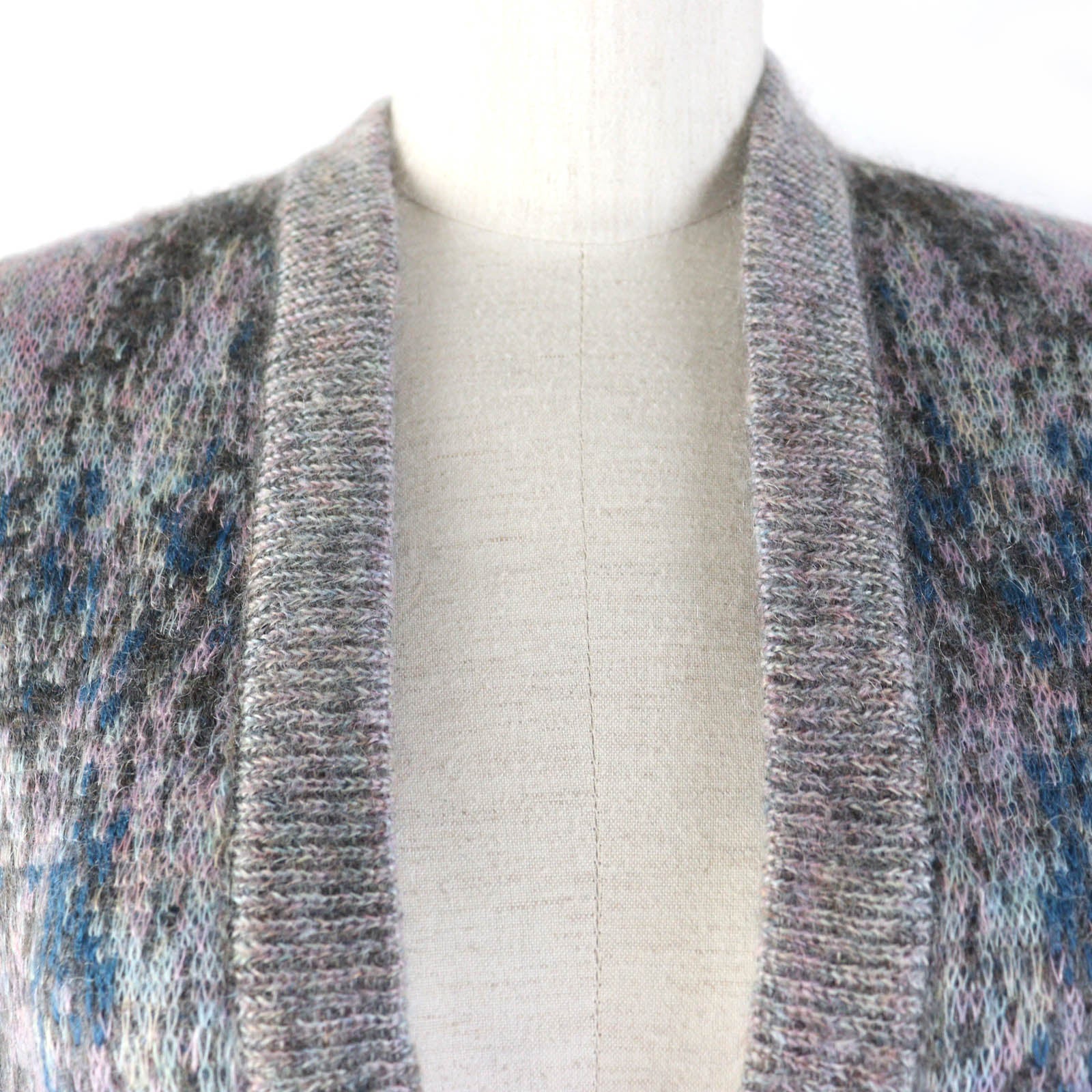 Chanel Mohair Nylon Wool Cardigan Gray 34