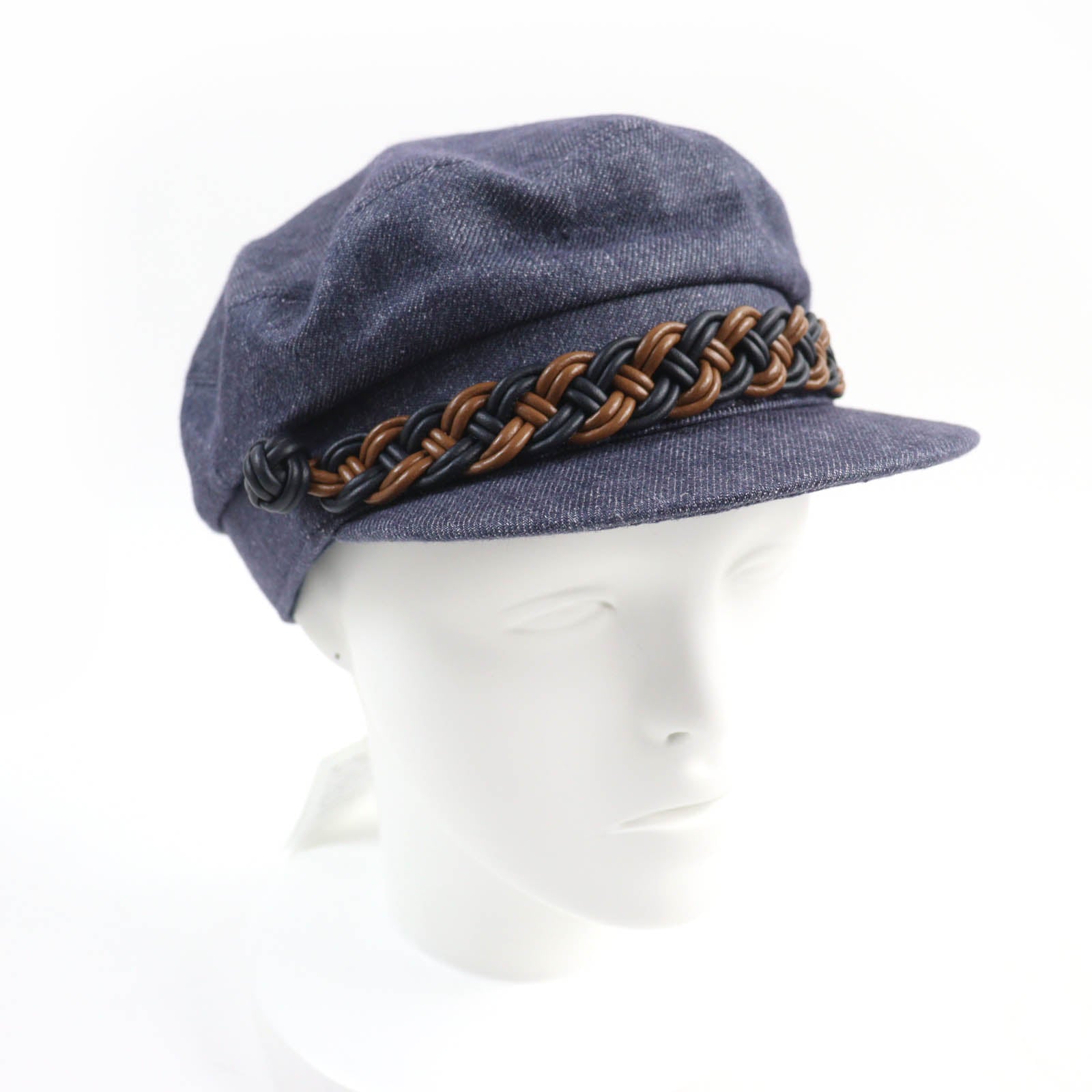 Hermes Linen Sheep Leather Denim Cap 58