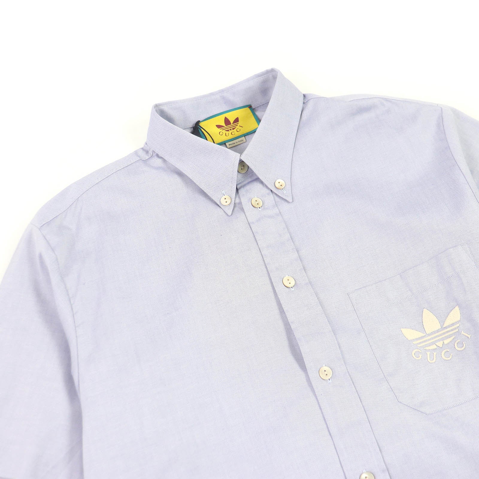 Gucci Embroidered Trefoil Logo Chambray Shirt