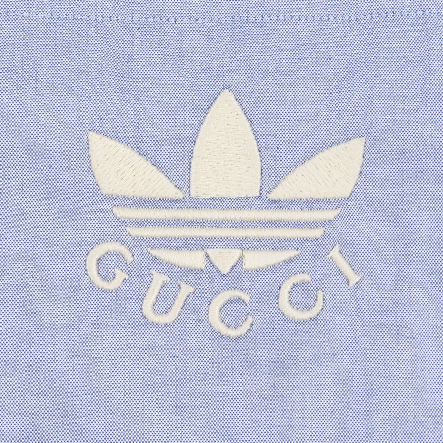 Gucci Embroidered Trefoil Logo Chambray Shirt