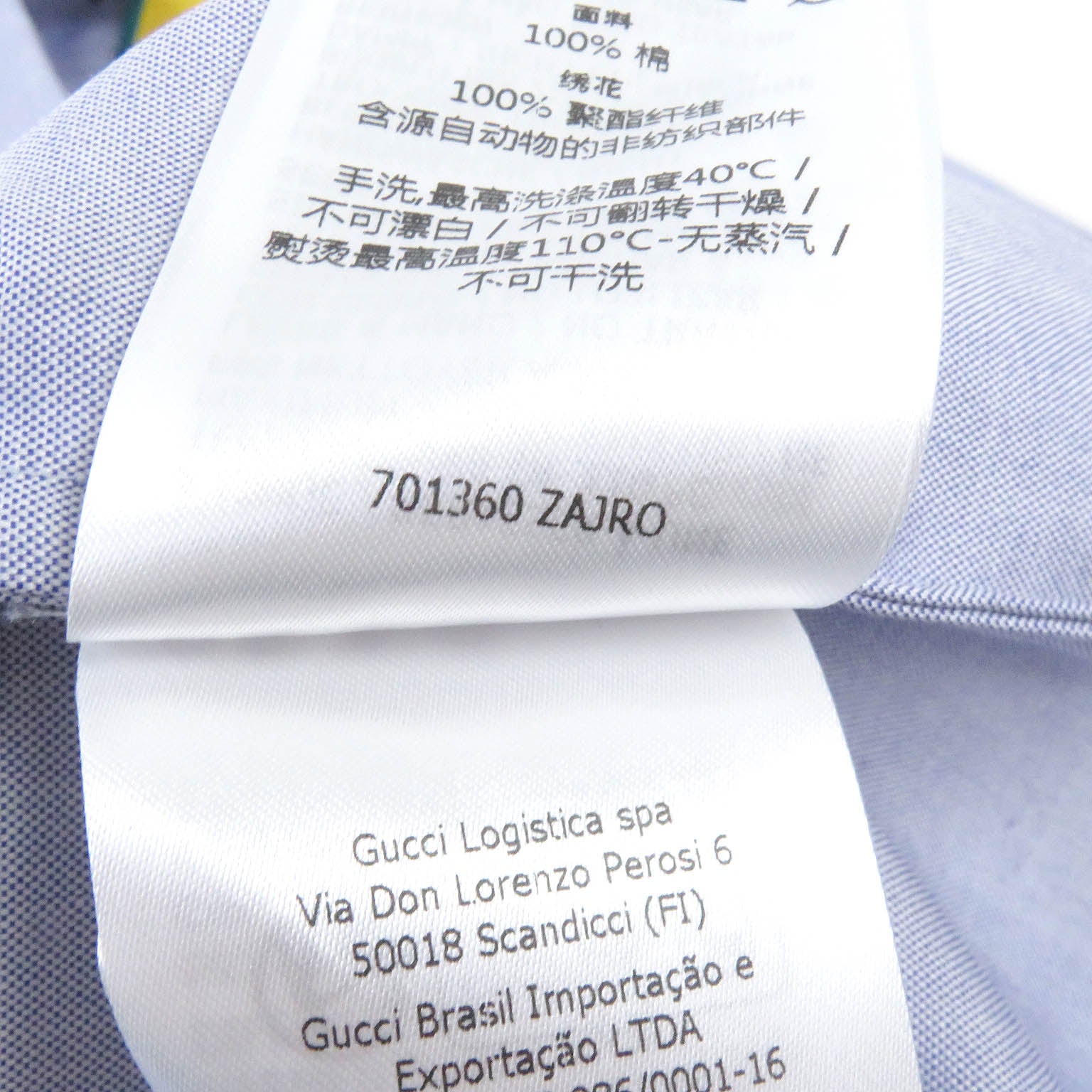 Gucci Embroidered Trefoil Logo Chambray Shirt