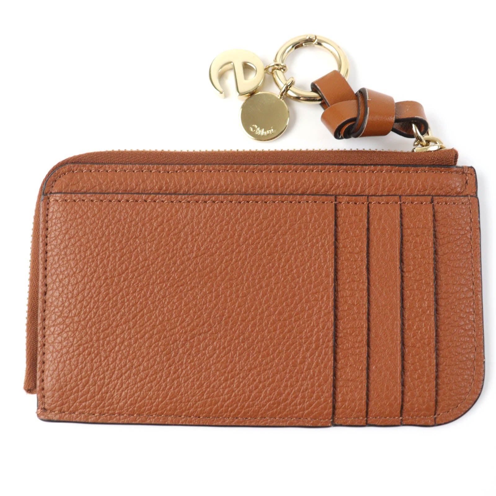 Chloe ALPHBET Mini Wallet Leather Brown