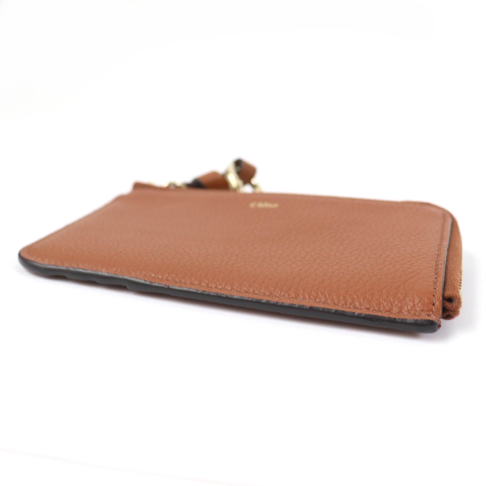 Chloe ALPHBET Mini Wallet Leather Brown