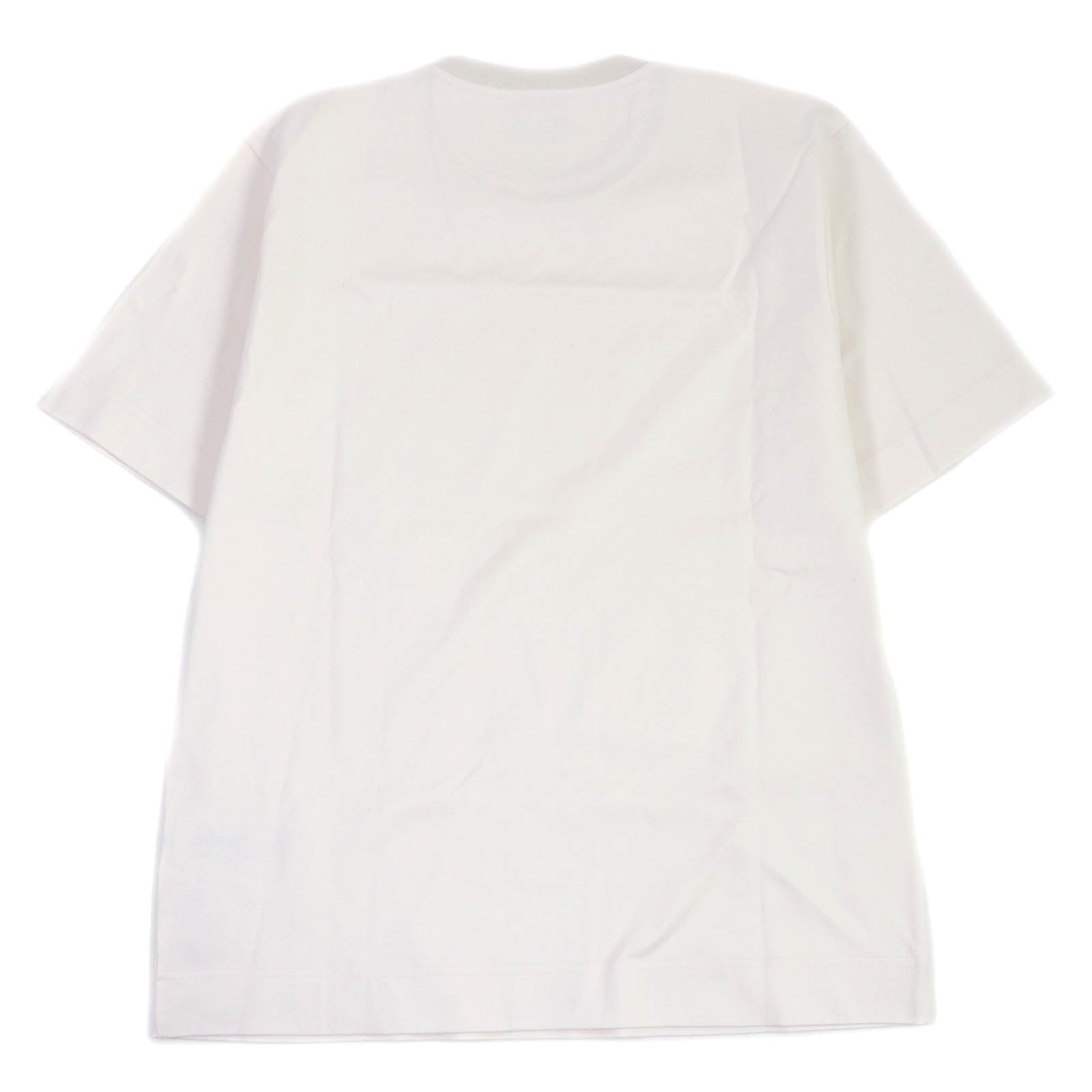 Fendi Cotton FF Logo Embroidery T-Shirt Ivory M