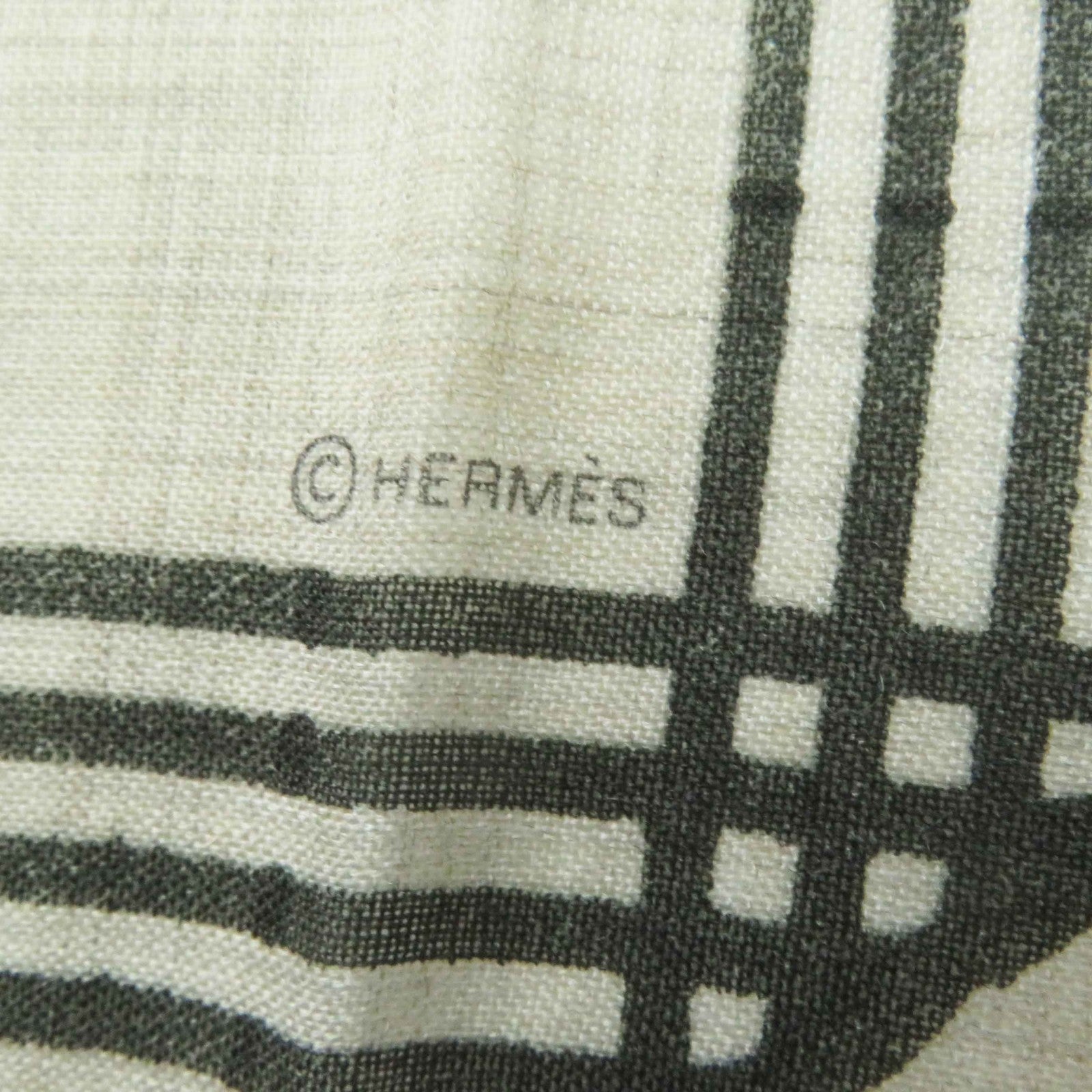 Hermes Les Rubans Cashmere Shawl Beige