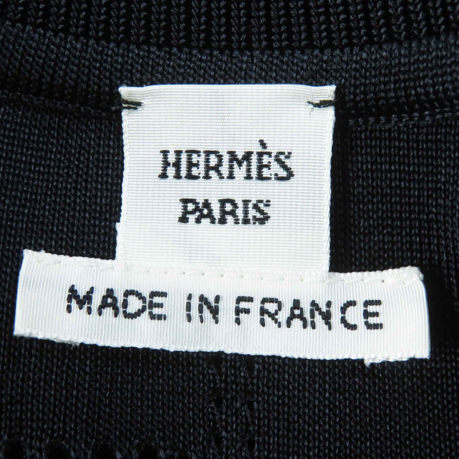 Hermes Silk Knit Black White 36 Women