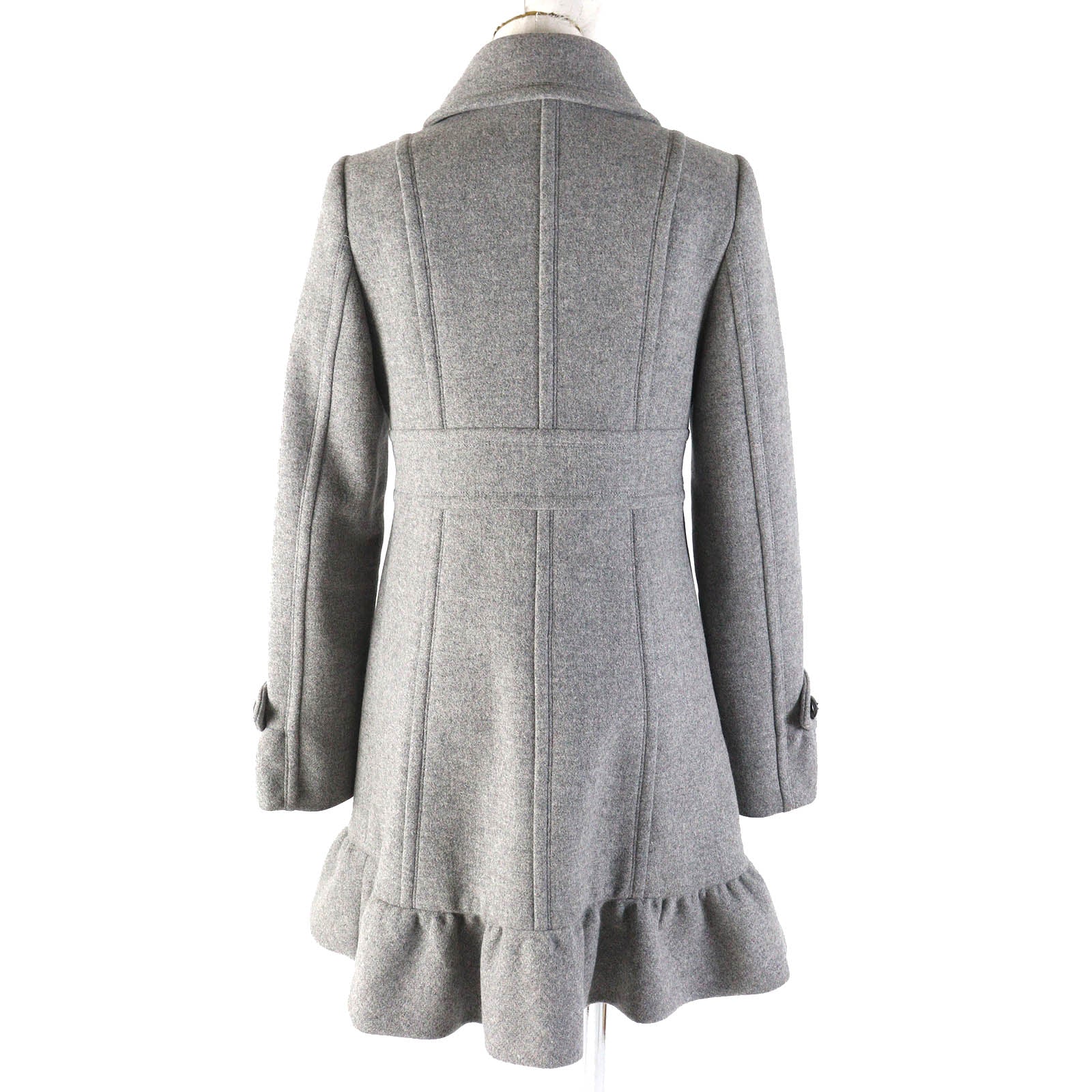 Burberry Wool Angola Check Coat Gray 38 Women