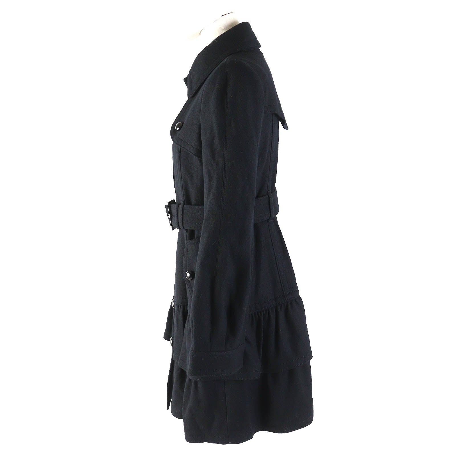 Burberry Wool A-line Coat Black Women