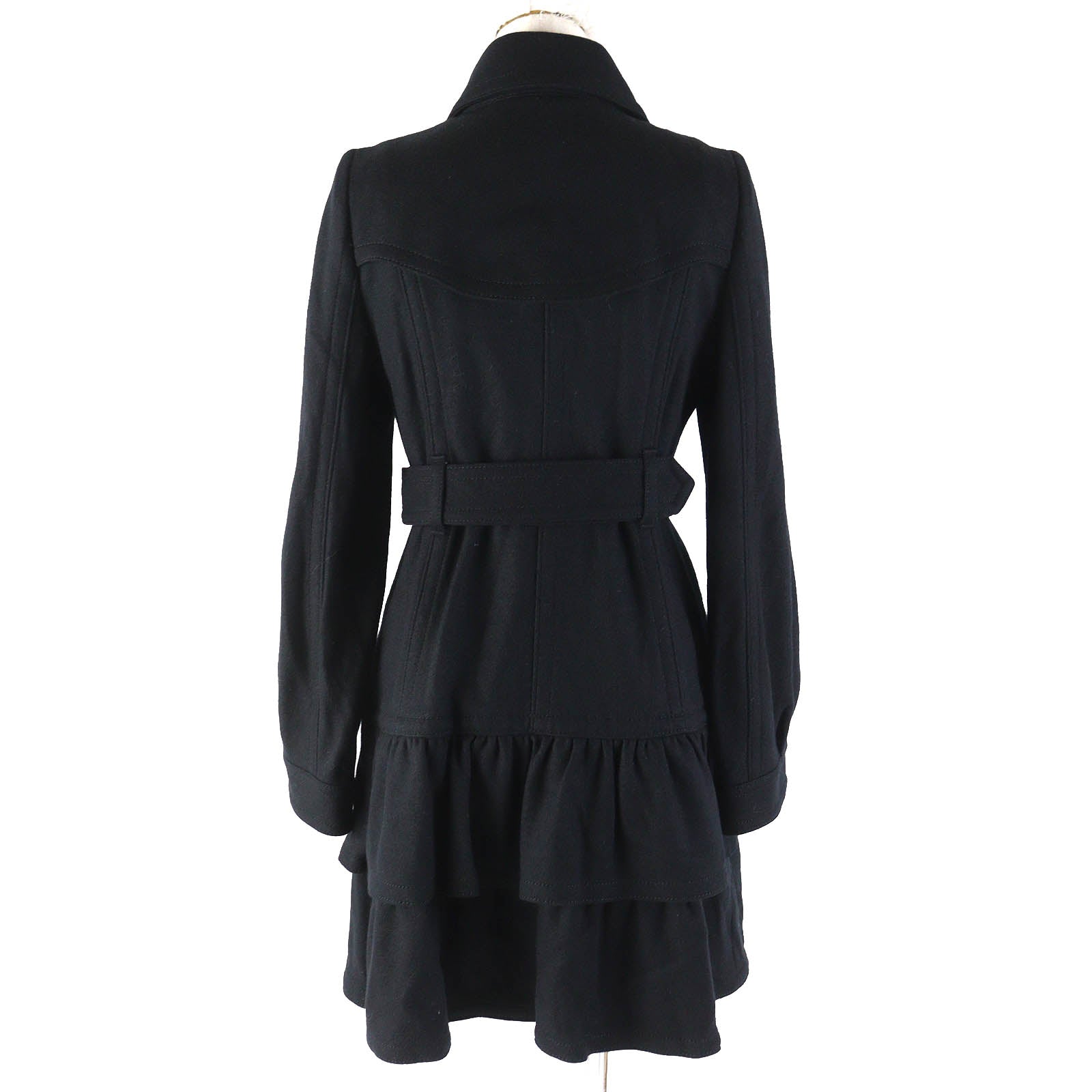 Burberry Wool A-line Coat Black Women