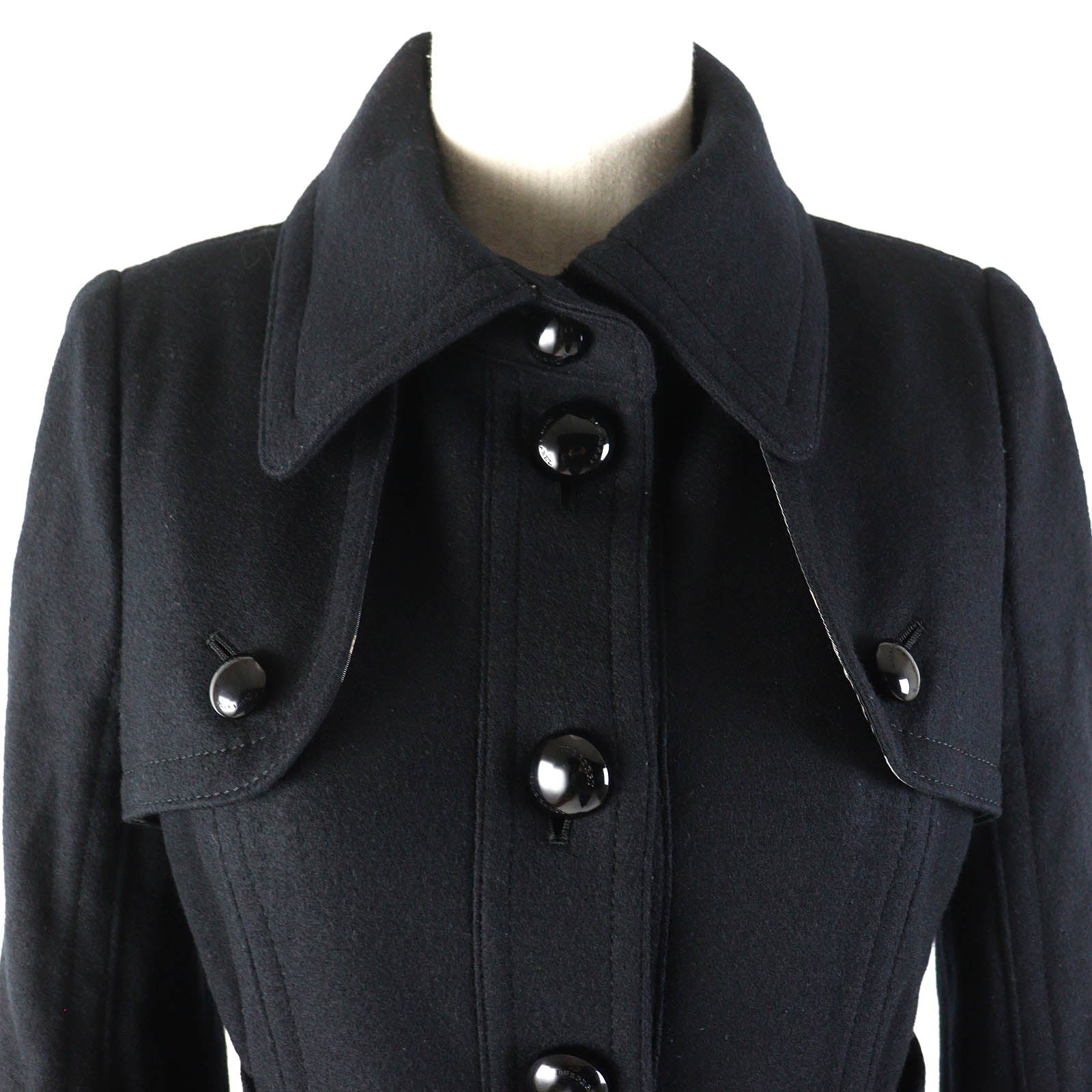 Burberry Wool A-line Coat Black Women