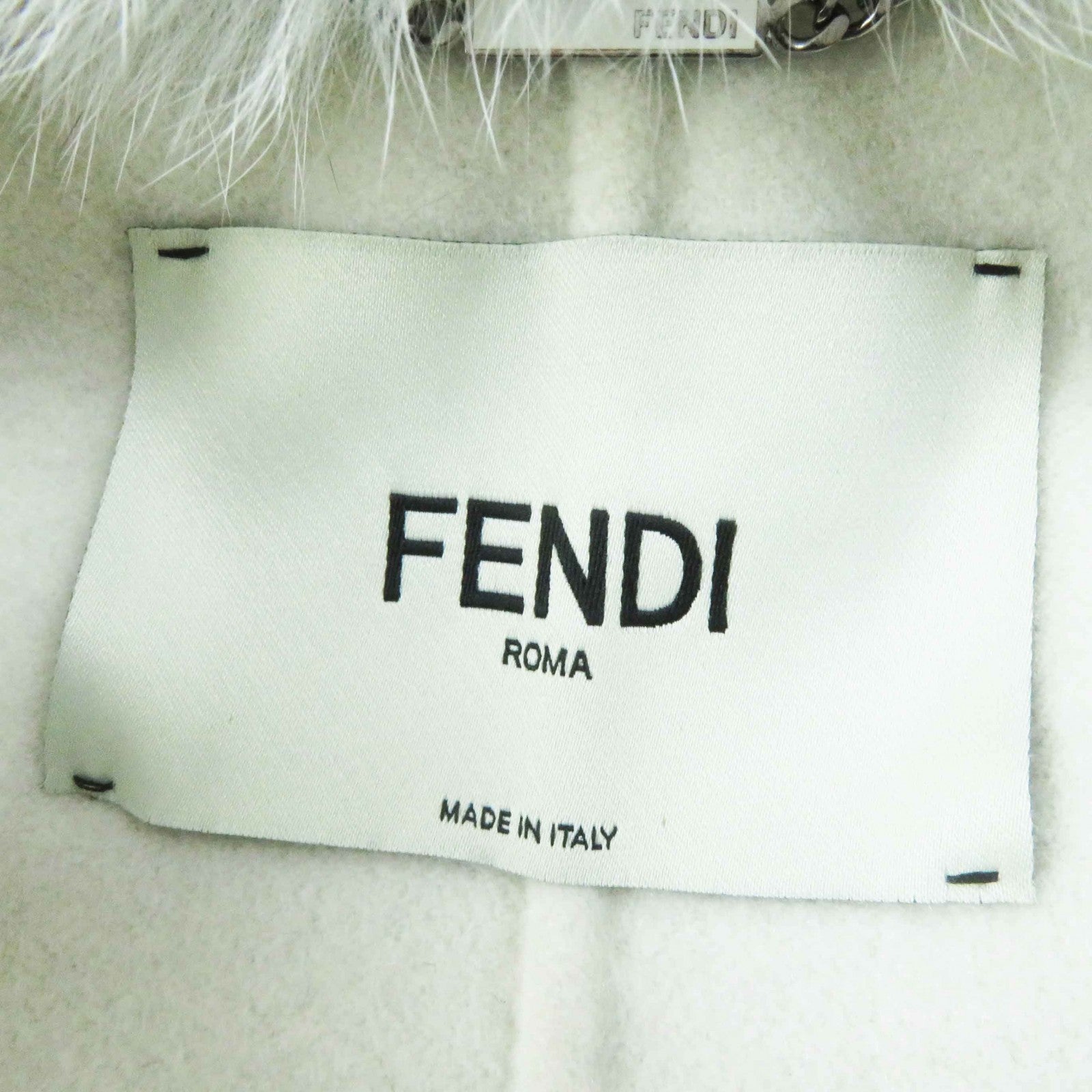 Fendi Cashmere Fox Sleeveless Coat Gray 36